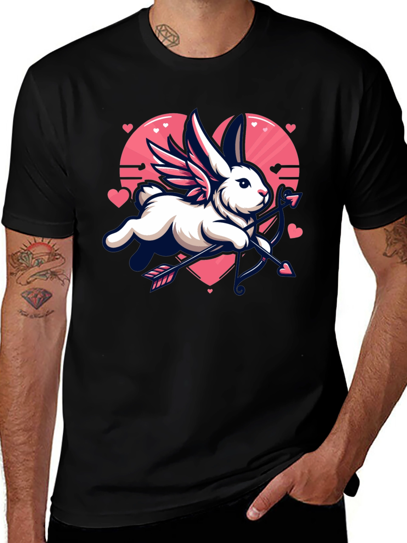 Variant 23 of Valentine's Day Cupid Bunny Graphic Tee