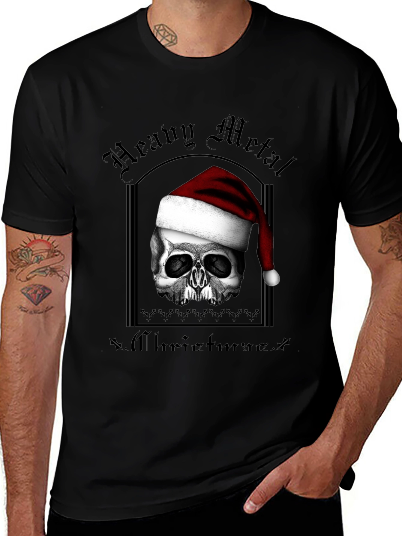 Variant 17 of Heavy Metal Christmas Skull T-Shirt