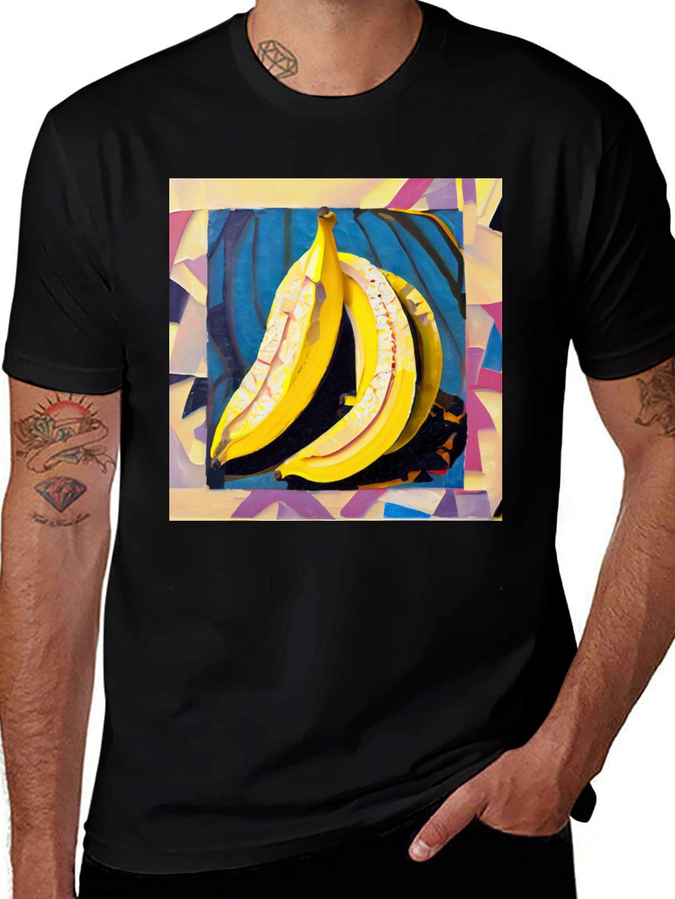 Variant 6 of Banana Art Print Tee - Abstract Fruit Shirt