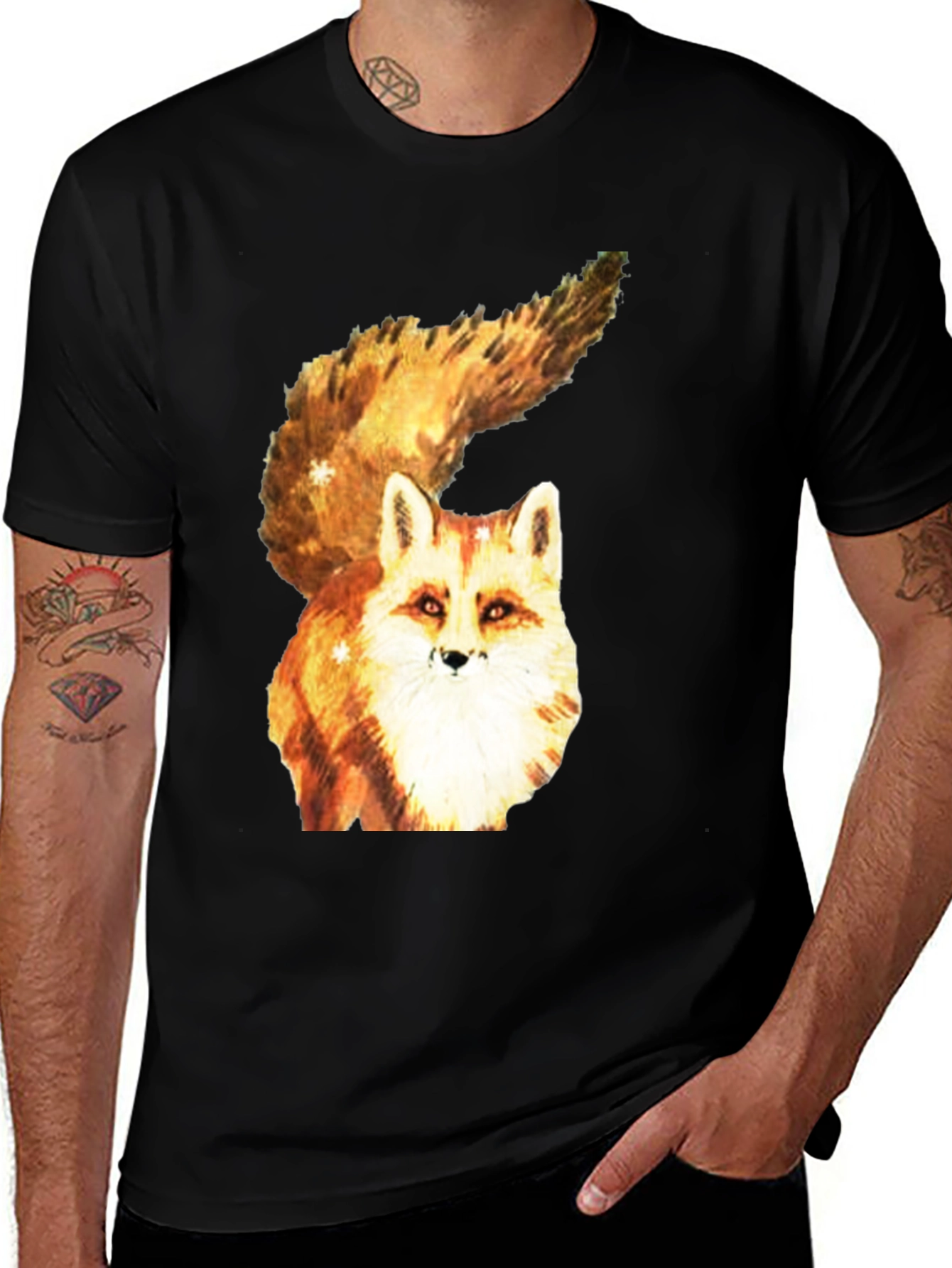 Variant 17 of Fox Graphic Tee - Unique Animal Print T-Shirt