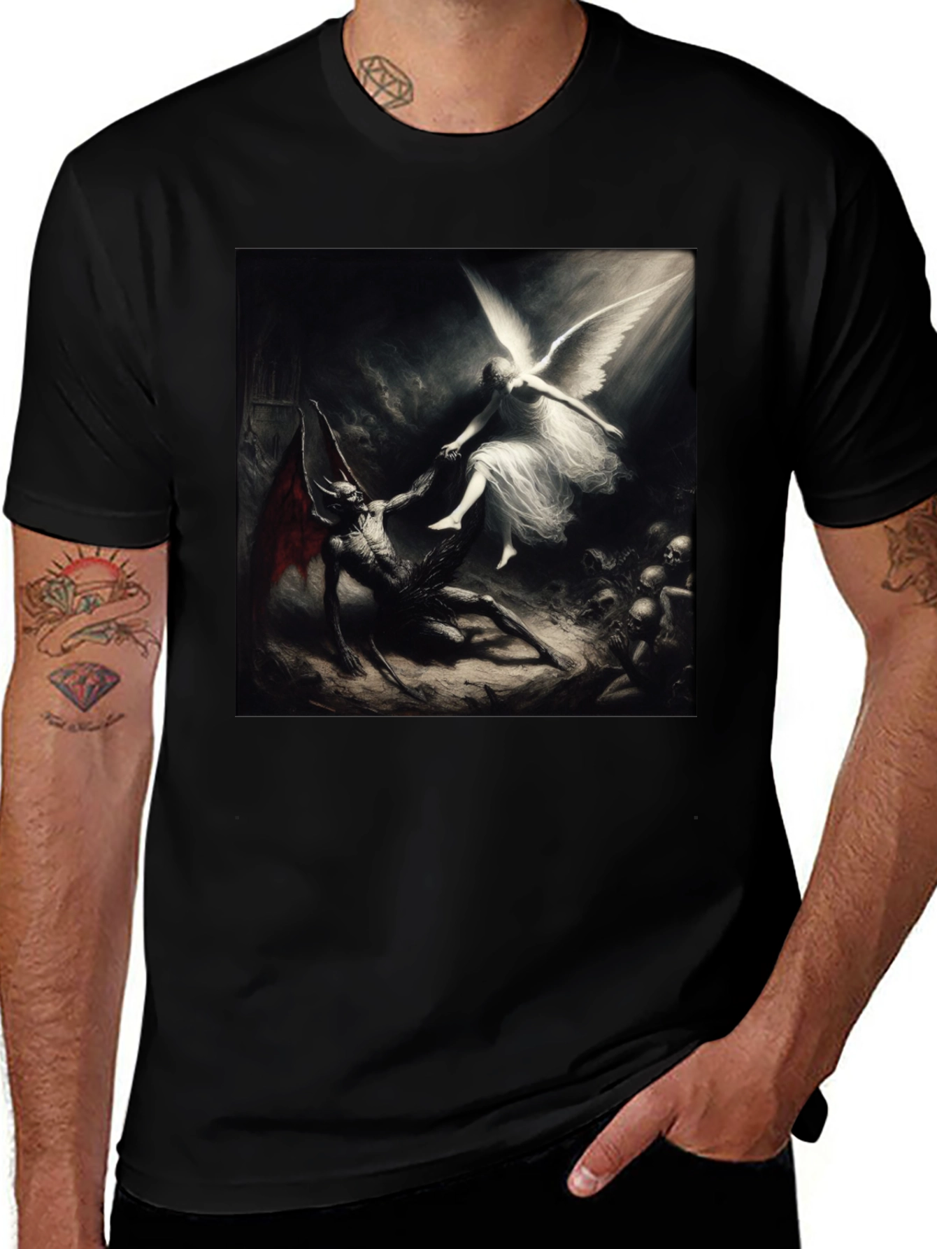 Variant 5 of Angel vs Devil Graphic T-Shirt