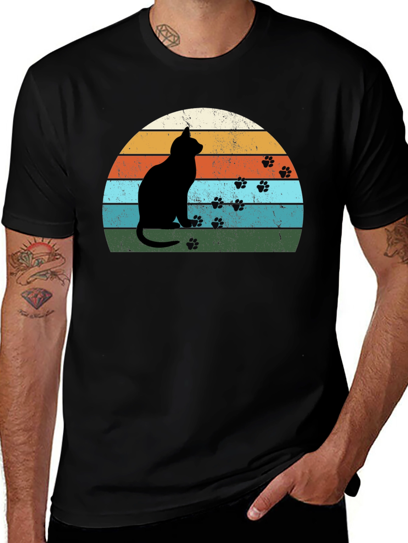 Variant 2 of Retro Cat Silhouette T-Shirt