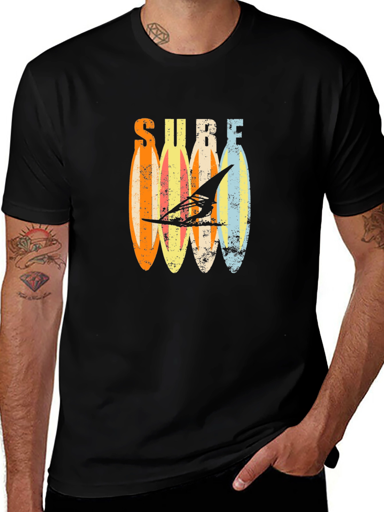 Variant 30 of Retro Surfboard Windsurfer Graphic T-Shirt