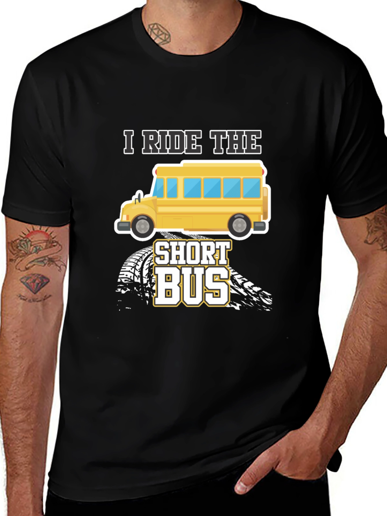 Variant 5 of I Ride The Short Bus Graphic T-Shirt