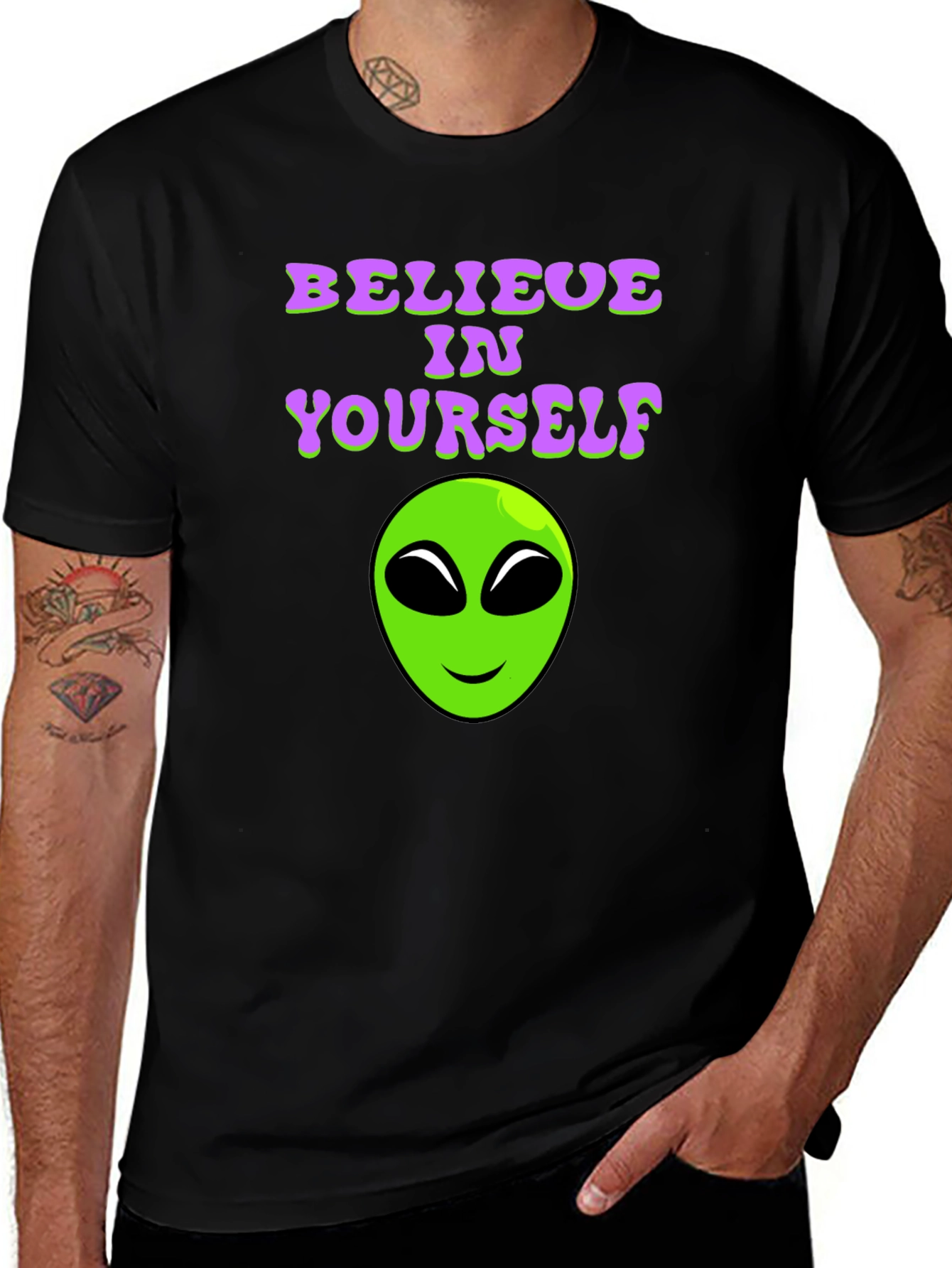 Variant 24 of Believe In Yourself Alien Graphic T-Shirt