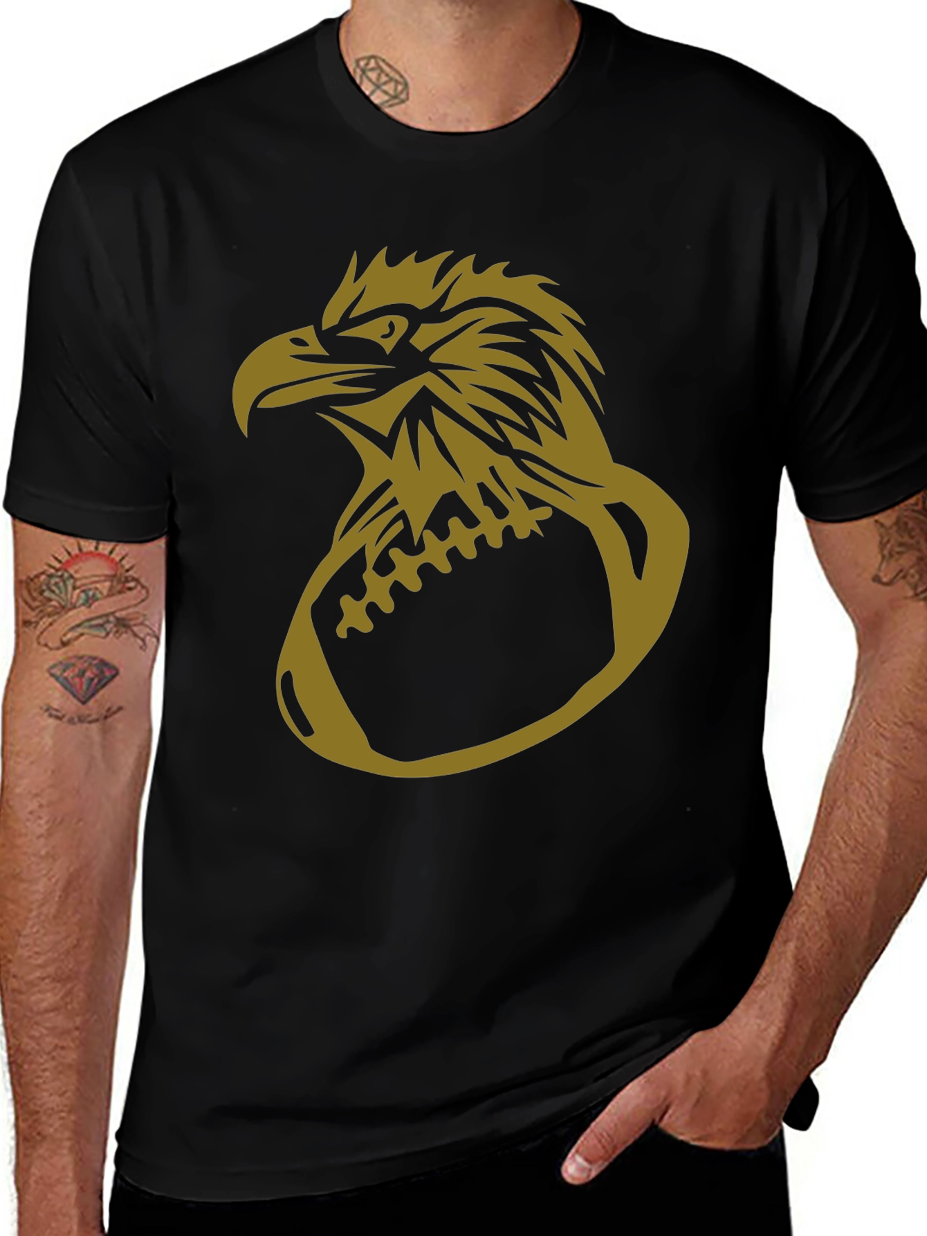 Variant 3 of Eagle Football Graphic Tee - Black