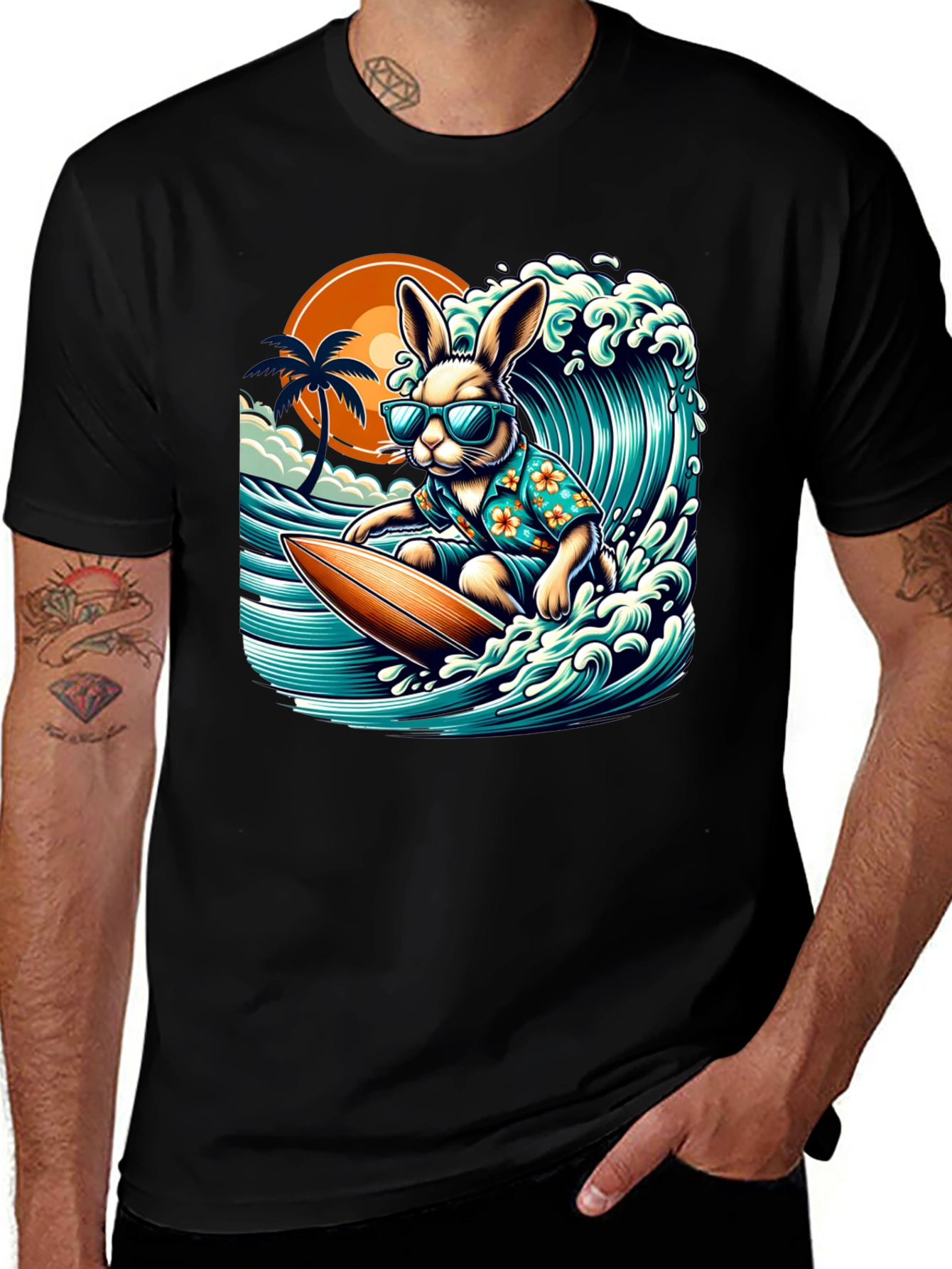 Variant 15 of Surfing Bunny T-Shirt
