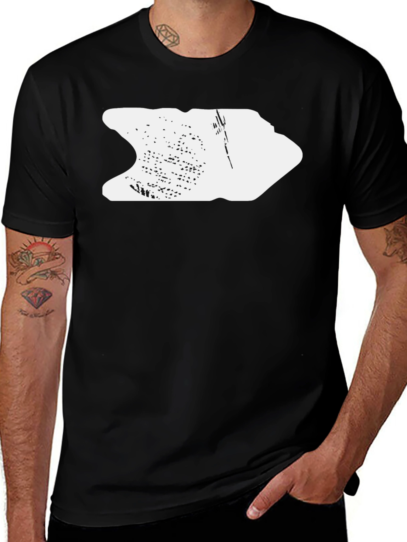 Variant 8 of Abstract Graphic Print Black T-Shirt