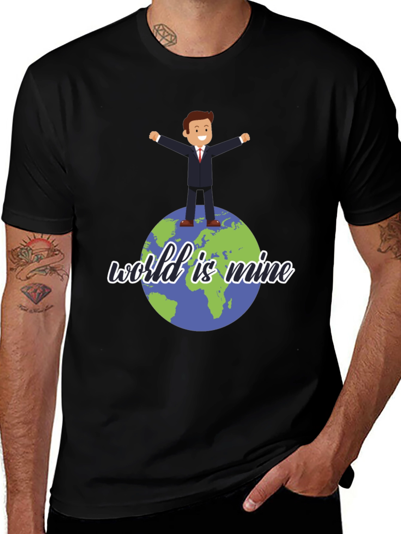Variant 17 of World is Mine Graphic Tee - Black Unisex T-Shirt