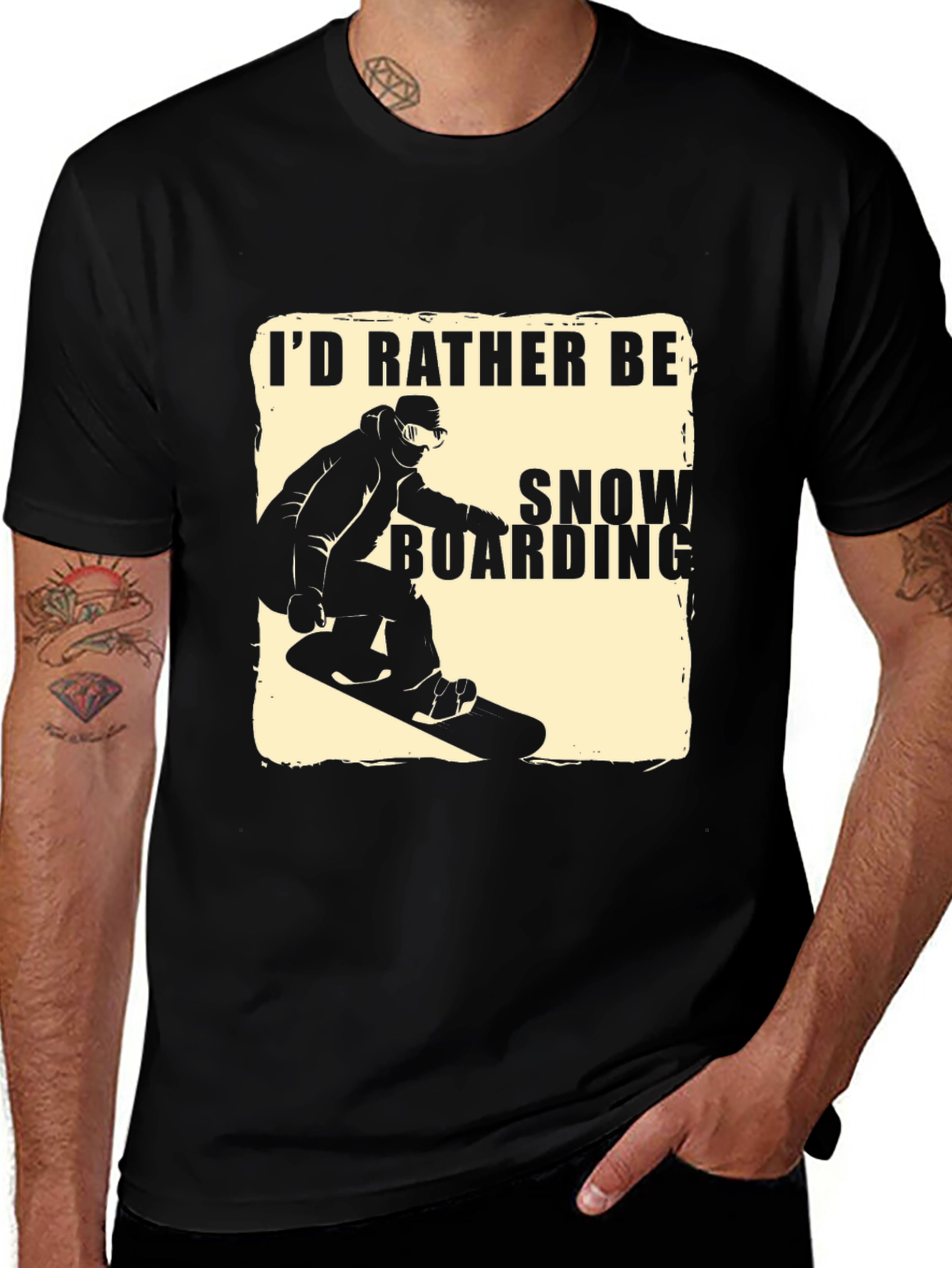 Variant 29 of Snowboarding T-Shirt - I'd Rather Be Snowboarding