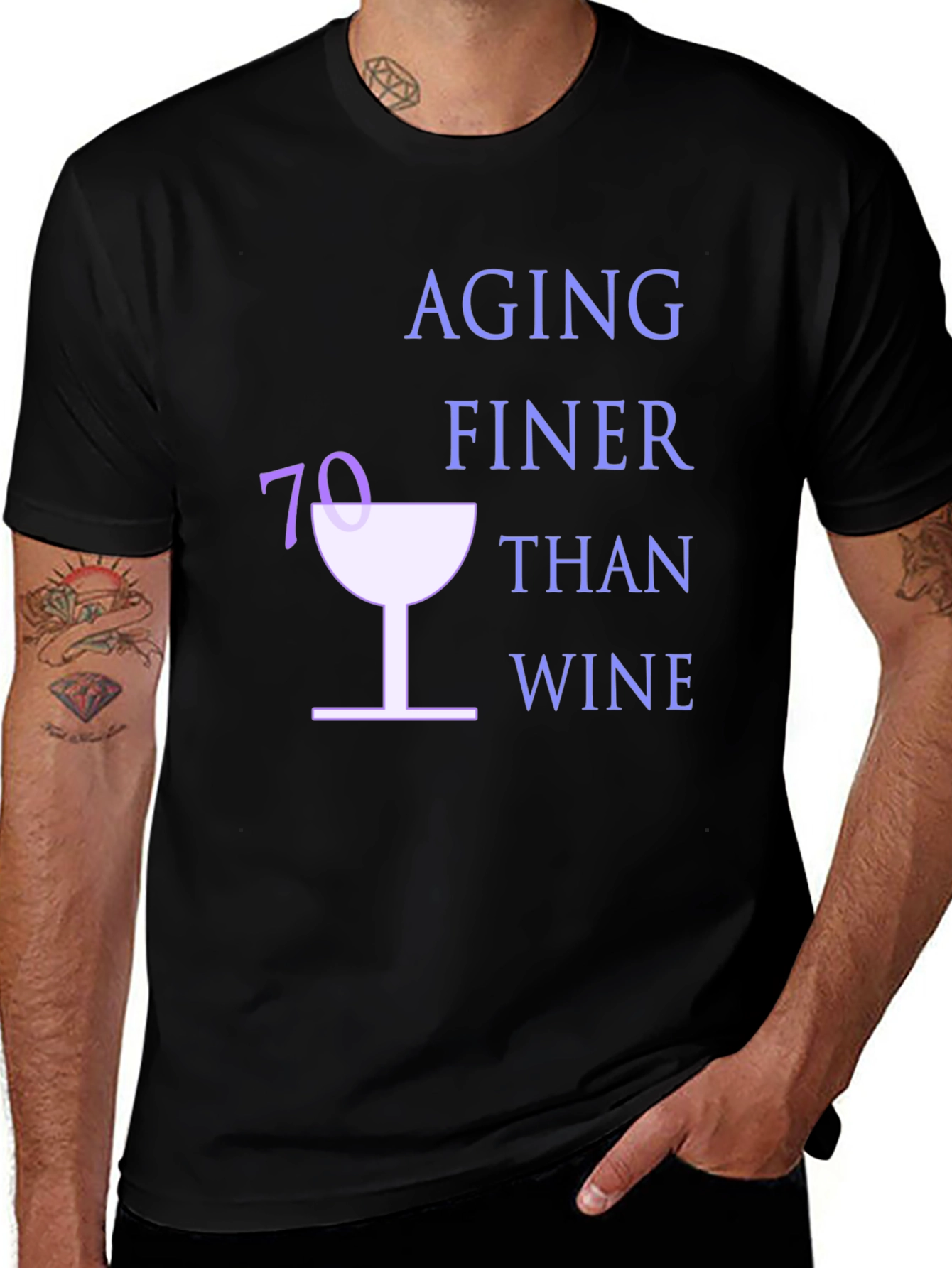 Variant 19 of Aging Finer Than Wine 70th Birthday T-Shirt