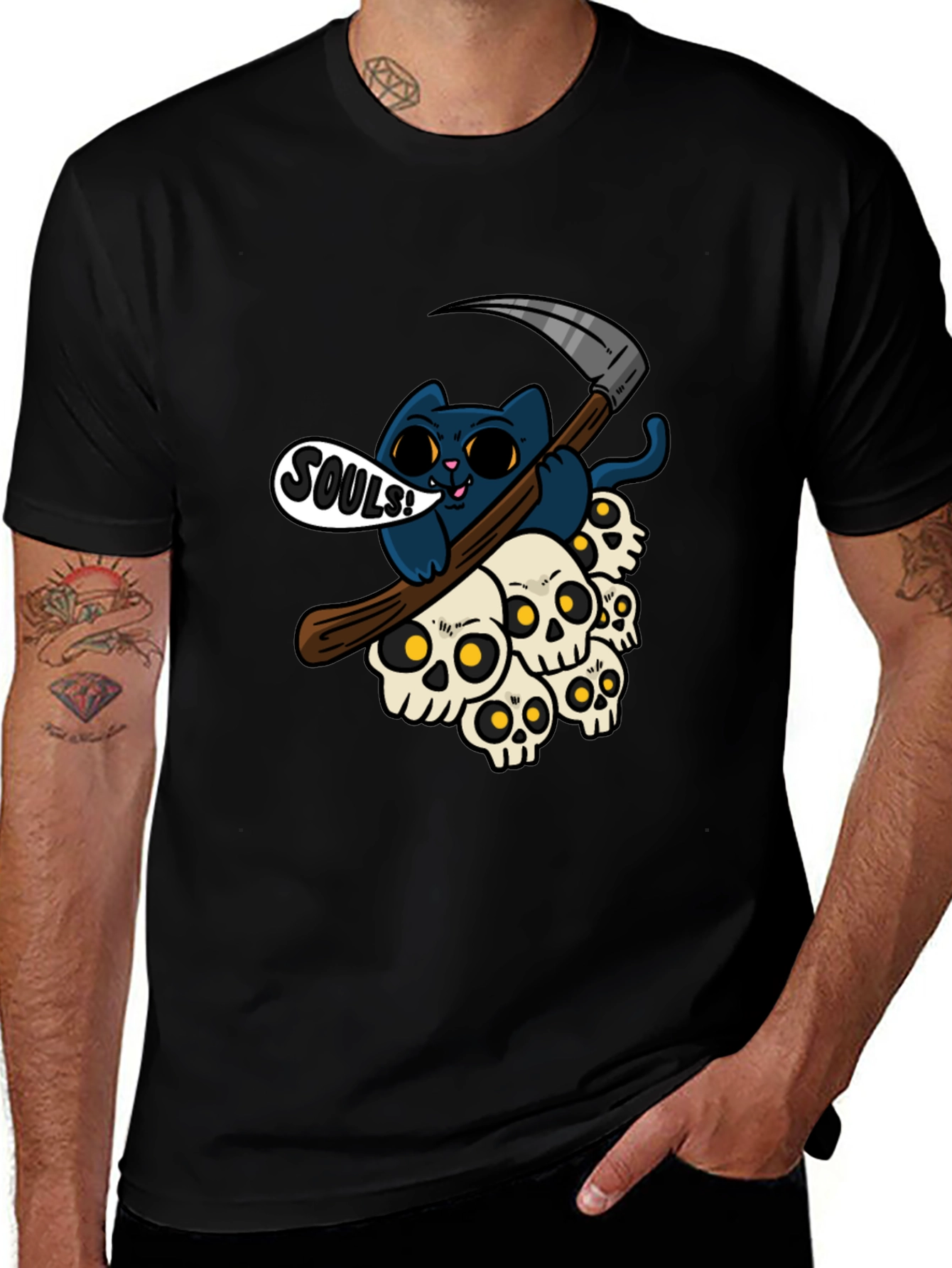Grim Reaper Cat Souls T-Shirt