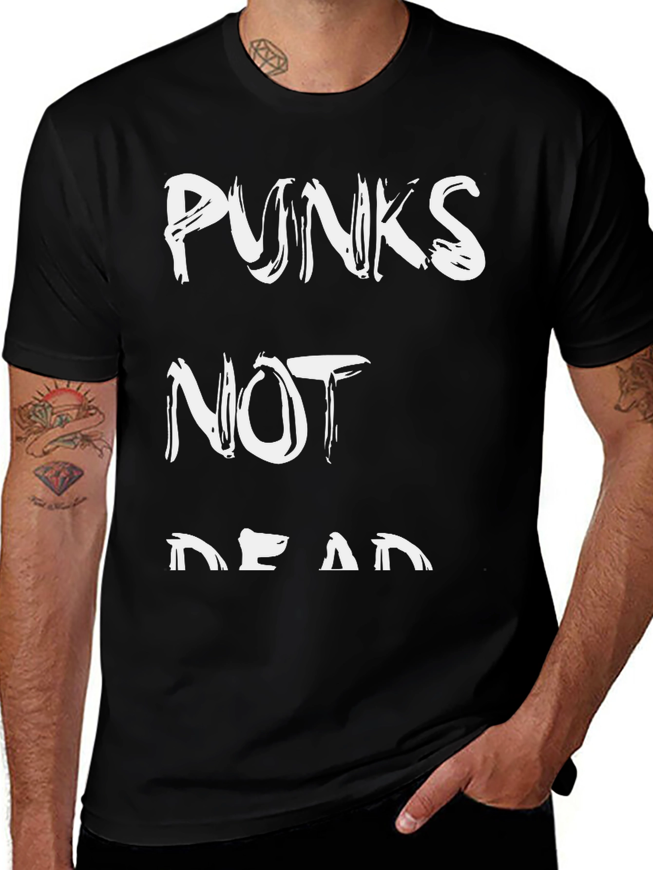 Variant 5 of Punks Not Dead Black Graphic Tee
