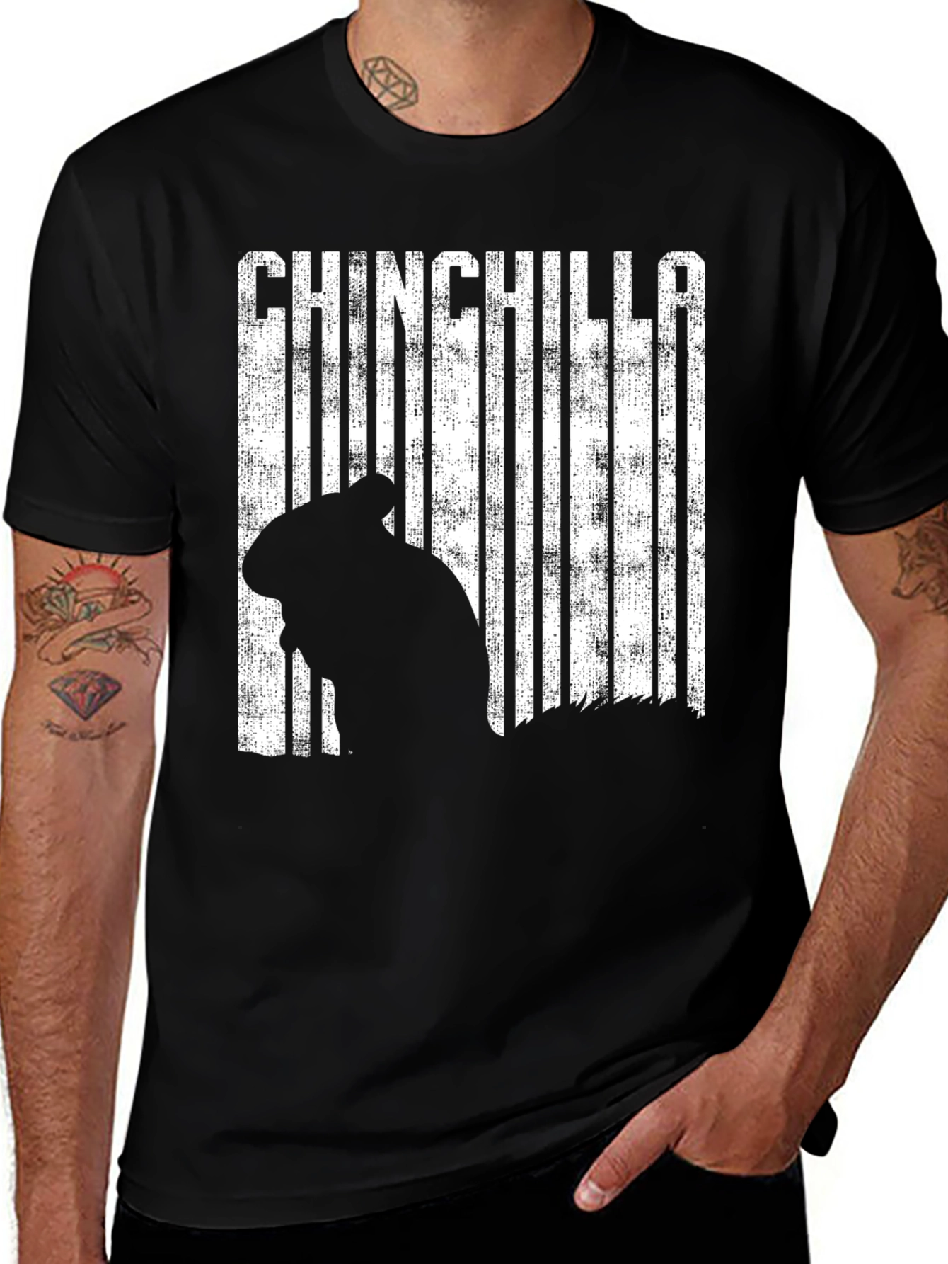 Variant 9 of Chinchilla Silhouette Graphic Print Men's T-Shirt