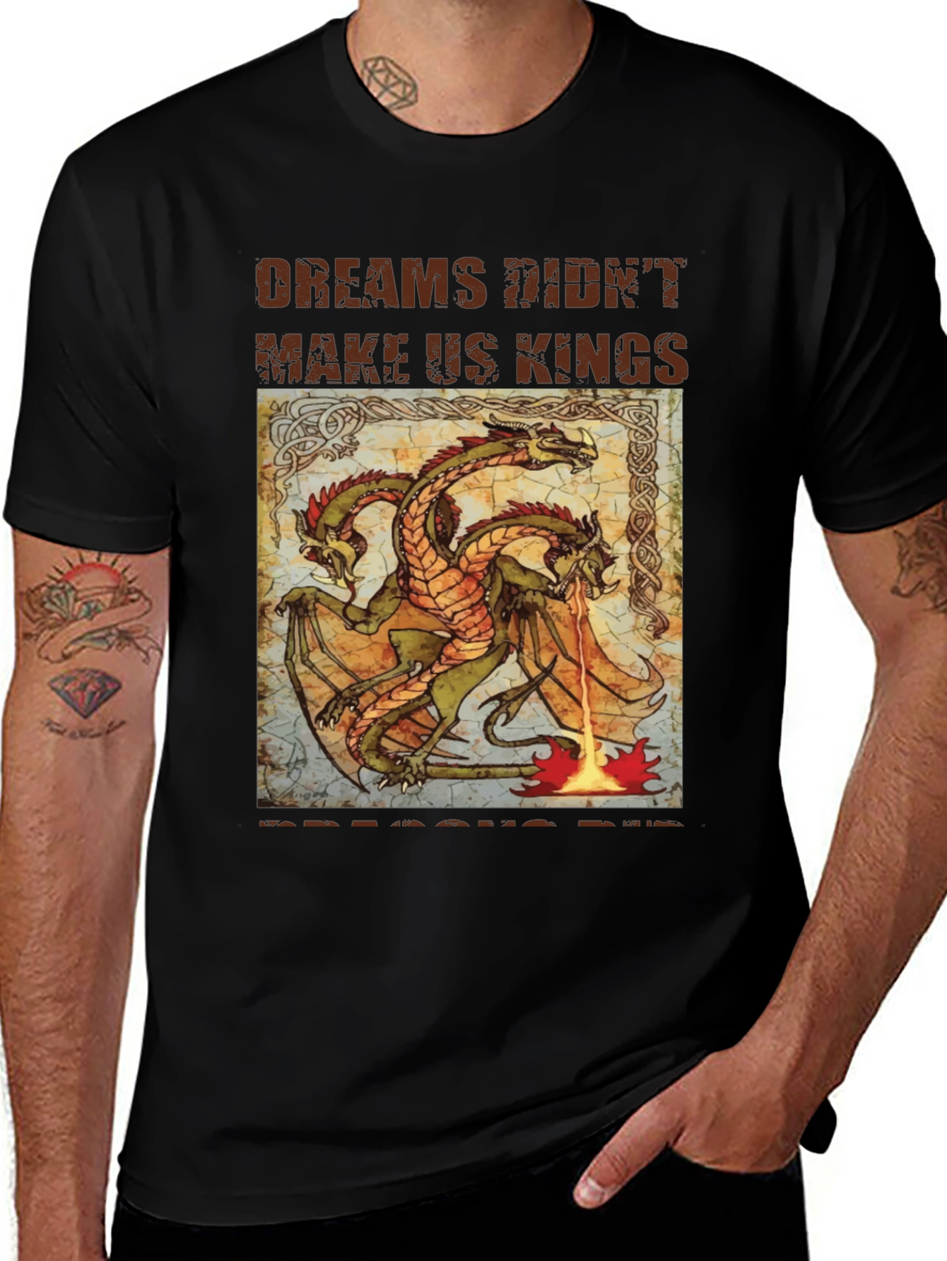 Black Dreams Didn't Make Us Kings Dragon Graphic Tee main image