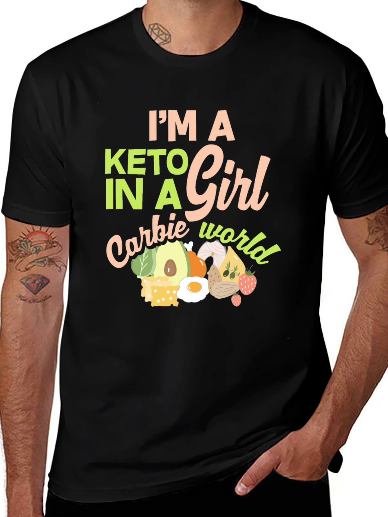 Variant 19 of Keto Girl Carbie World Graphic Tee - Unisex