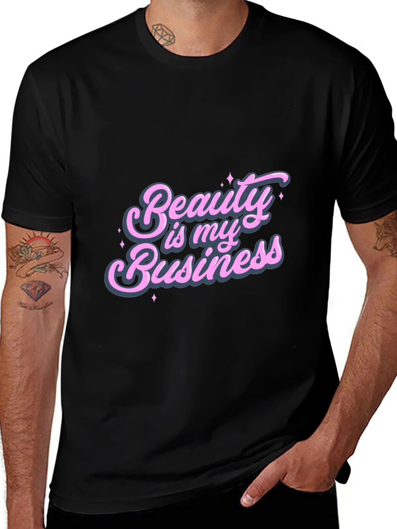 Variant 3 of Beauty is My Business Black Graphic Tee