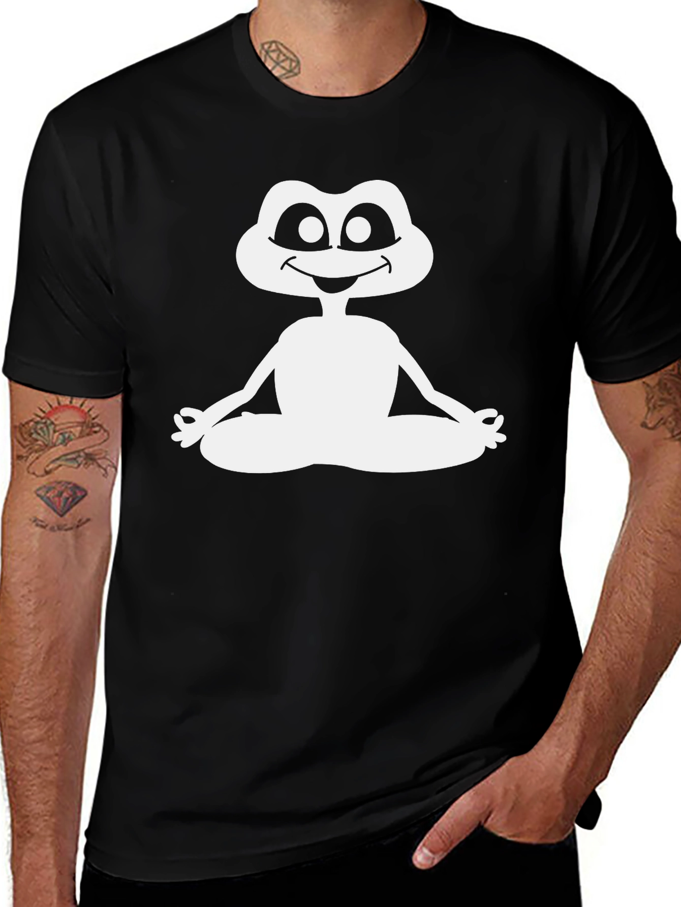 Variant 29 of Meditating Frog Graphic Tee - Yoga Humor T-Shirt