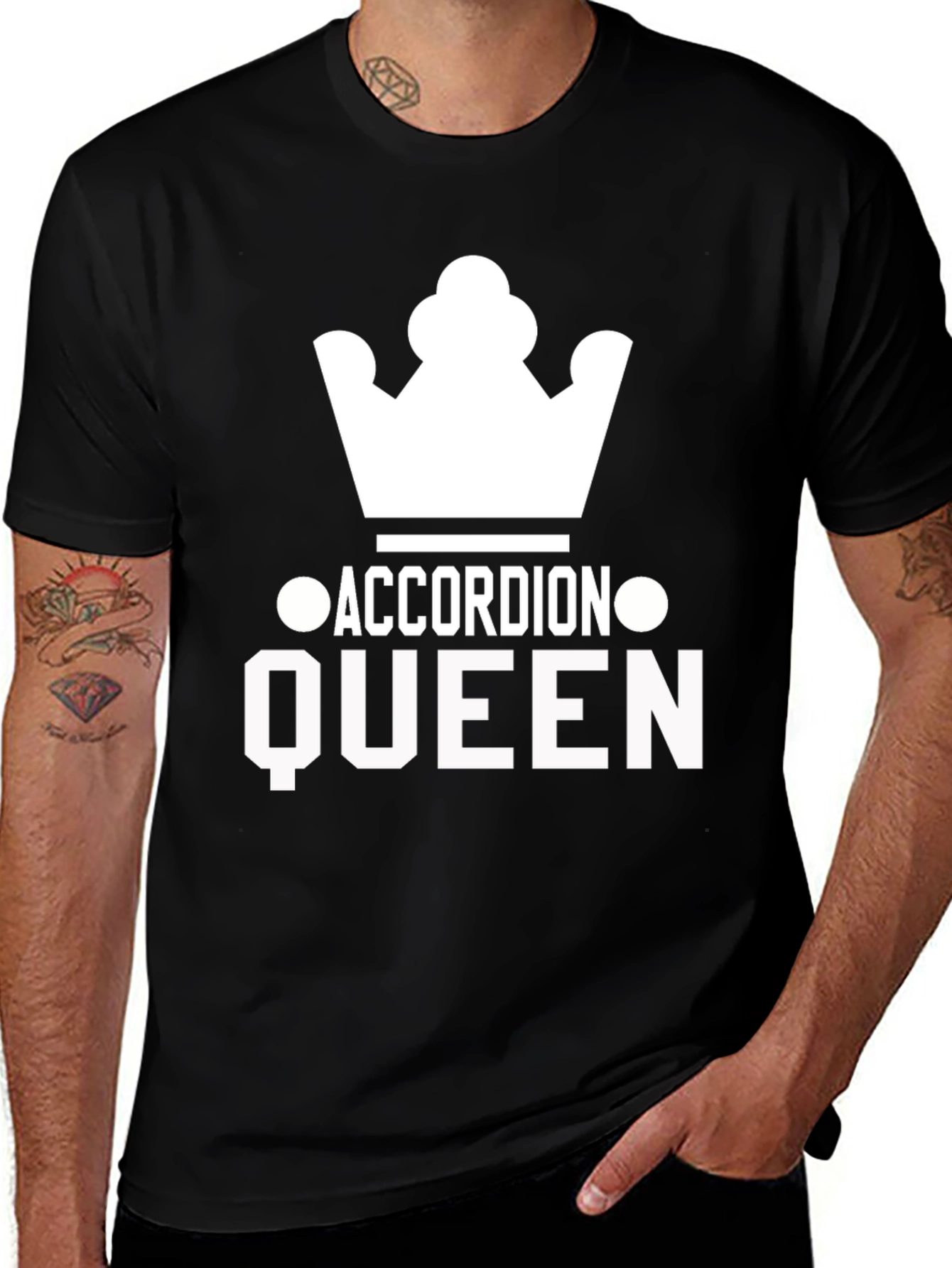 Variant 19 of Accordion Queen Graphic Tee - Black