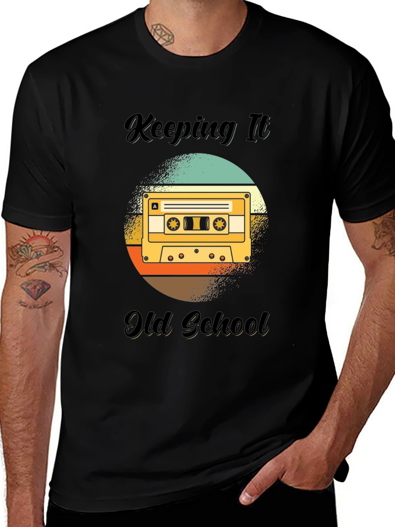 Variant 9 of Retro 'Keeping It Old School' Graphic Tee