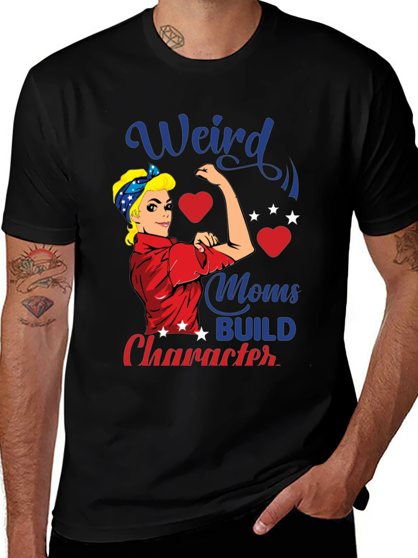 Variant 22 of Weird Moms Build Character Graphic T-Shirt