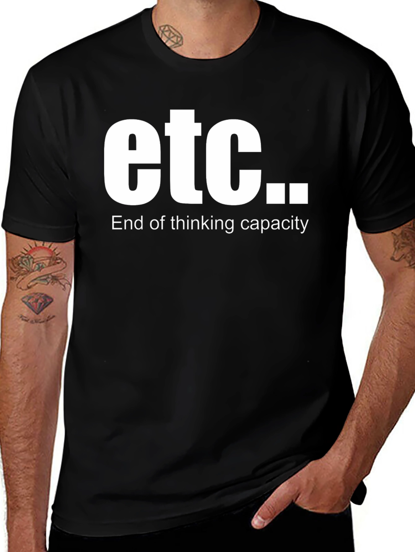 Variant 18 of Etc. End of Thinking Capacity Black T-Shirt