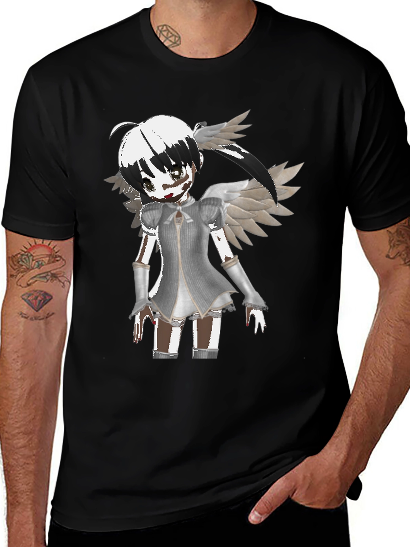 Variant 12 of Anime Angel Black T-Shirt