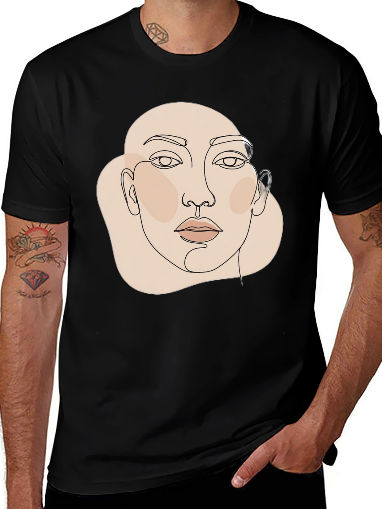 Variant 2 of Abstract Face Graphic Tee - Unisex Fashion