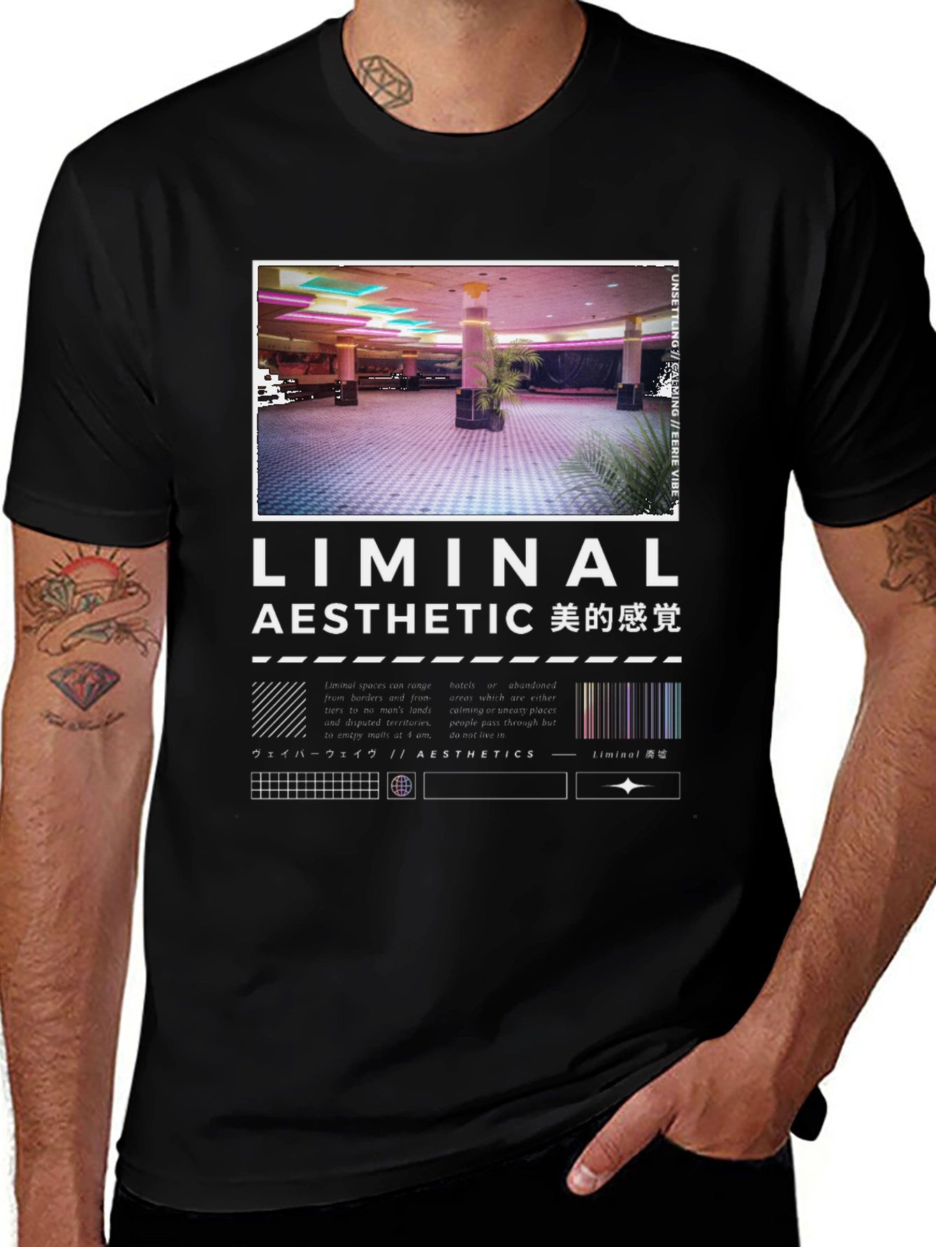 Variant 23 of Liminal Aesthetic Graphic Tee - Vaporwave Design