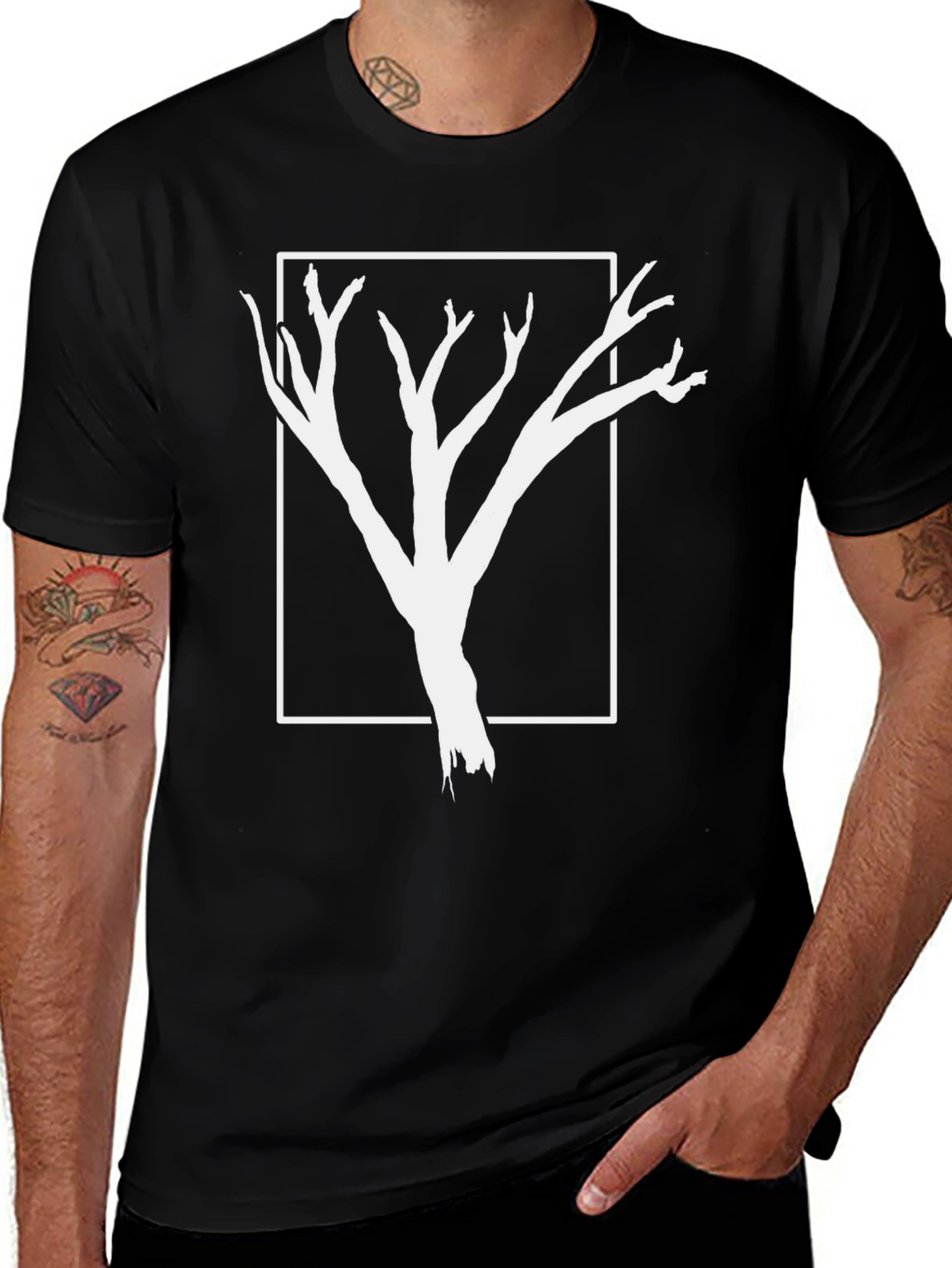 Variant 25 of Abstract Tree Graphic Tee - Modern Nature Design