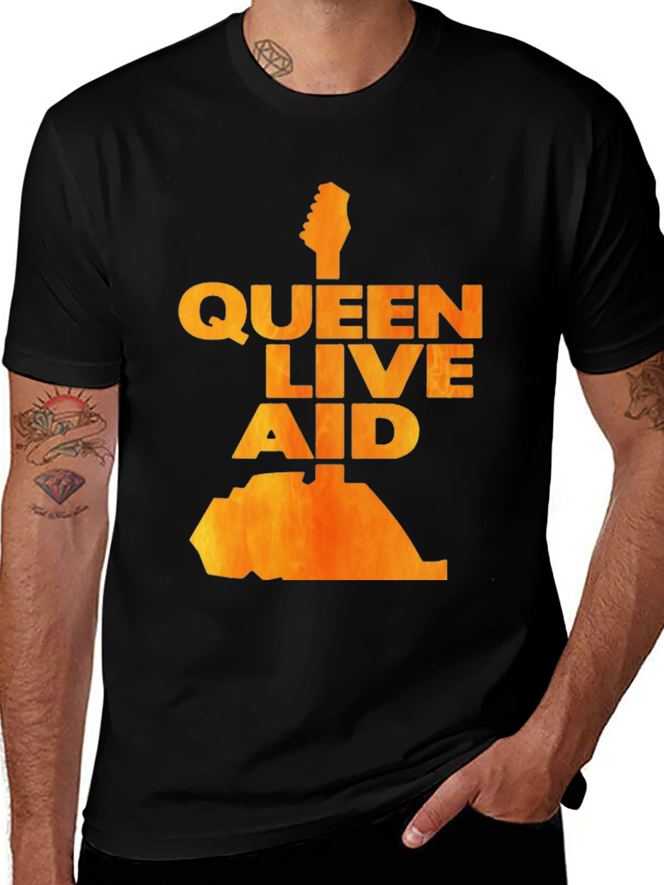 Queen Live Aid Graphic Tee - Rock Band Concert T-Shirt