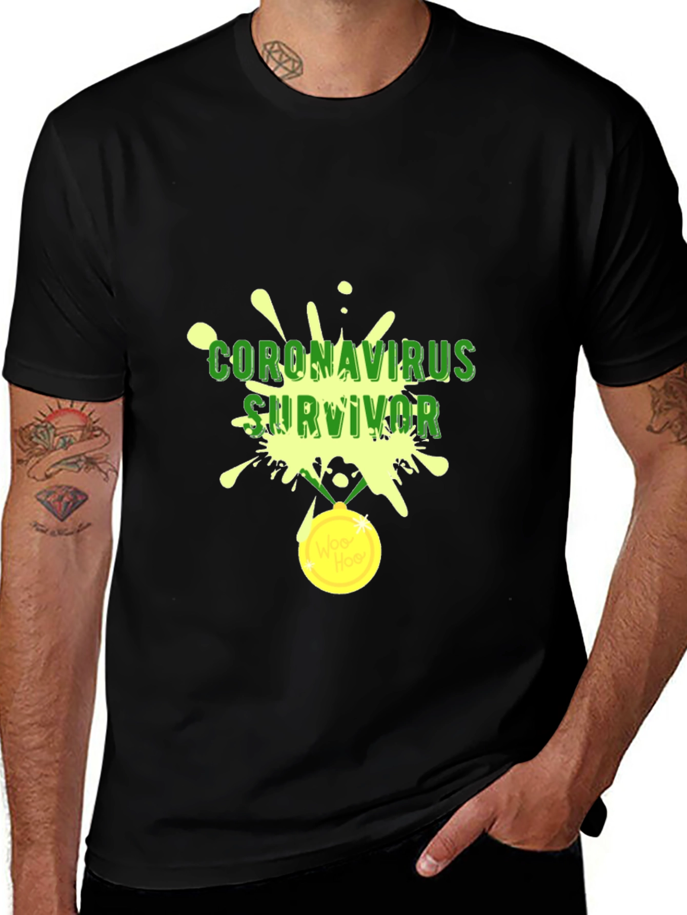 Variant 26 of Coronavirus Survivor Black Tee