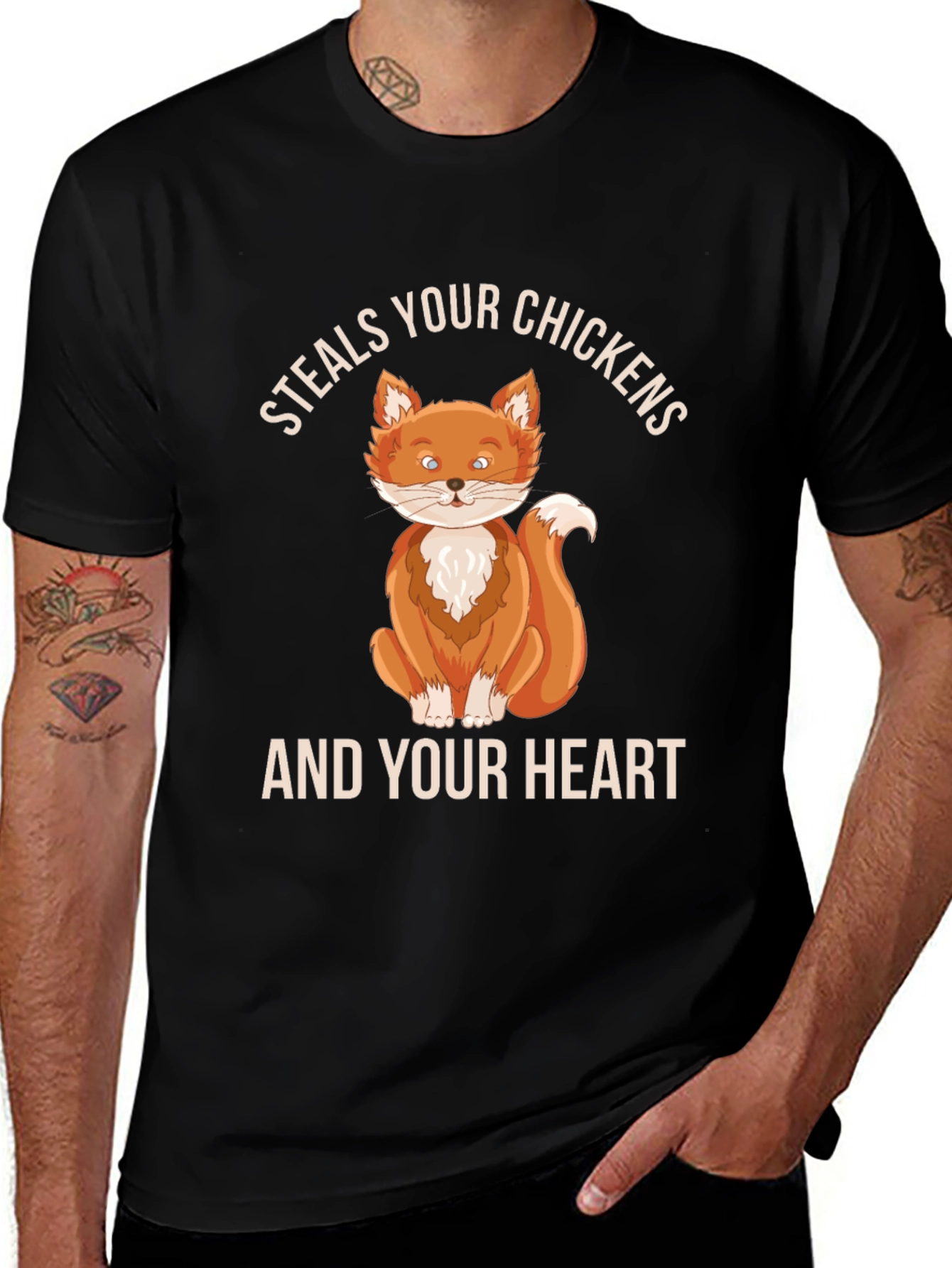 Variant 24 of Steals Your Chickens & Heart Fox Graphic Tee