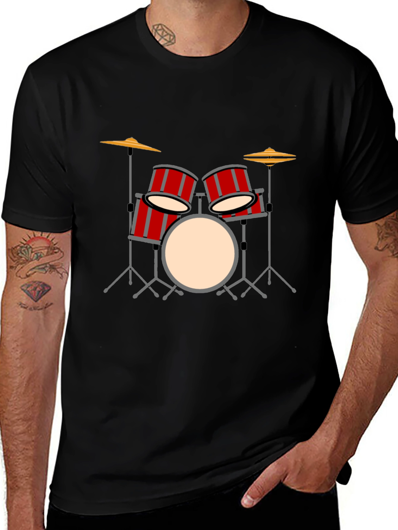 Variant 6 of Drum Set Graphic T-Shirt - Music Lover Tee