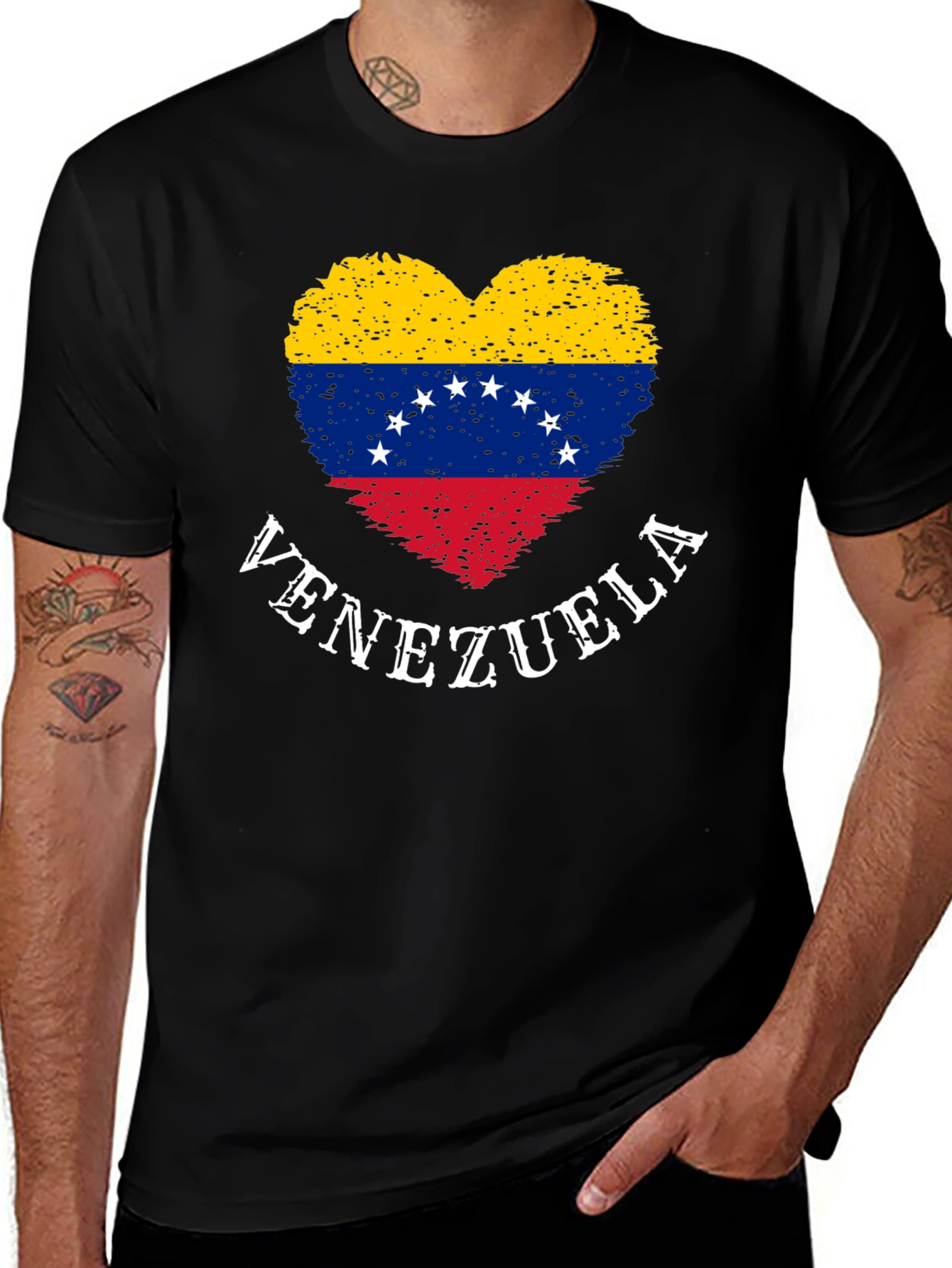 Venezuela Flag Heart Graphic T-Shirt