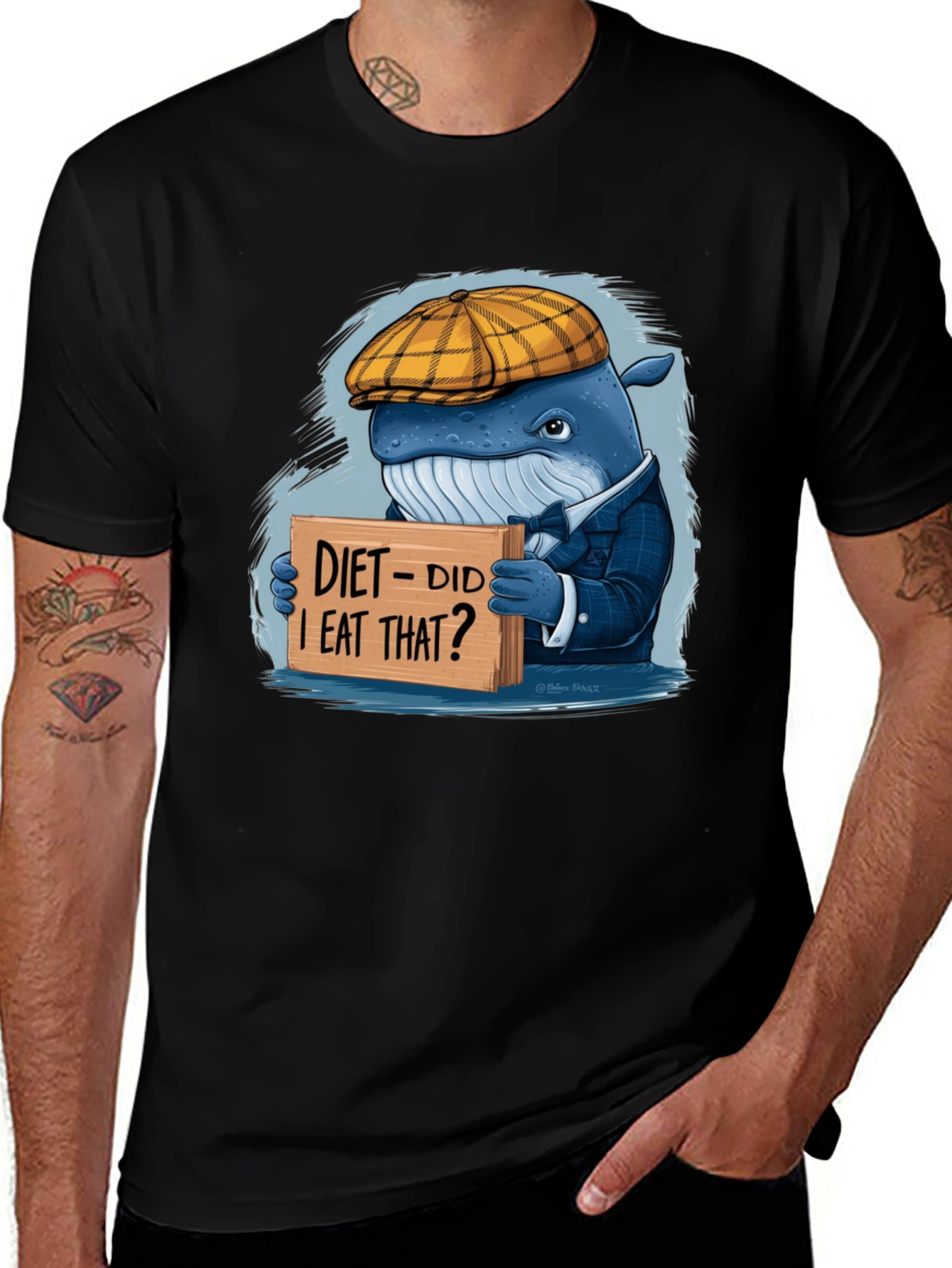 Variant 25 of Diet Whale T-Shirt: Funny Marine Life Tee