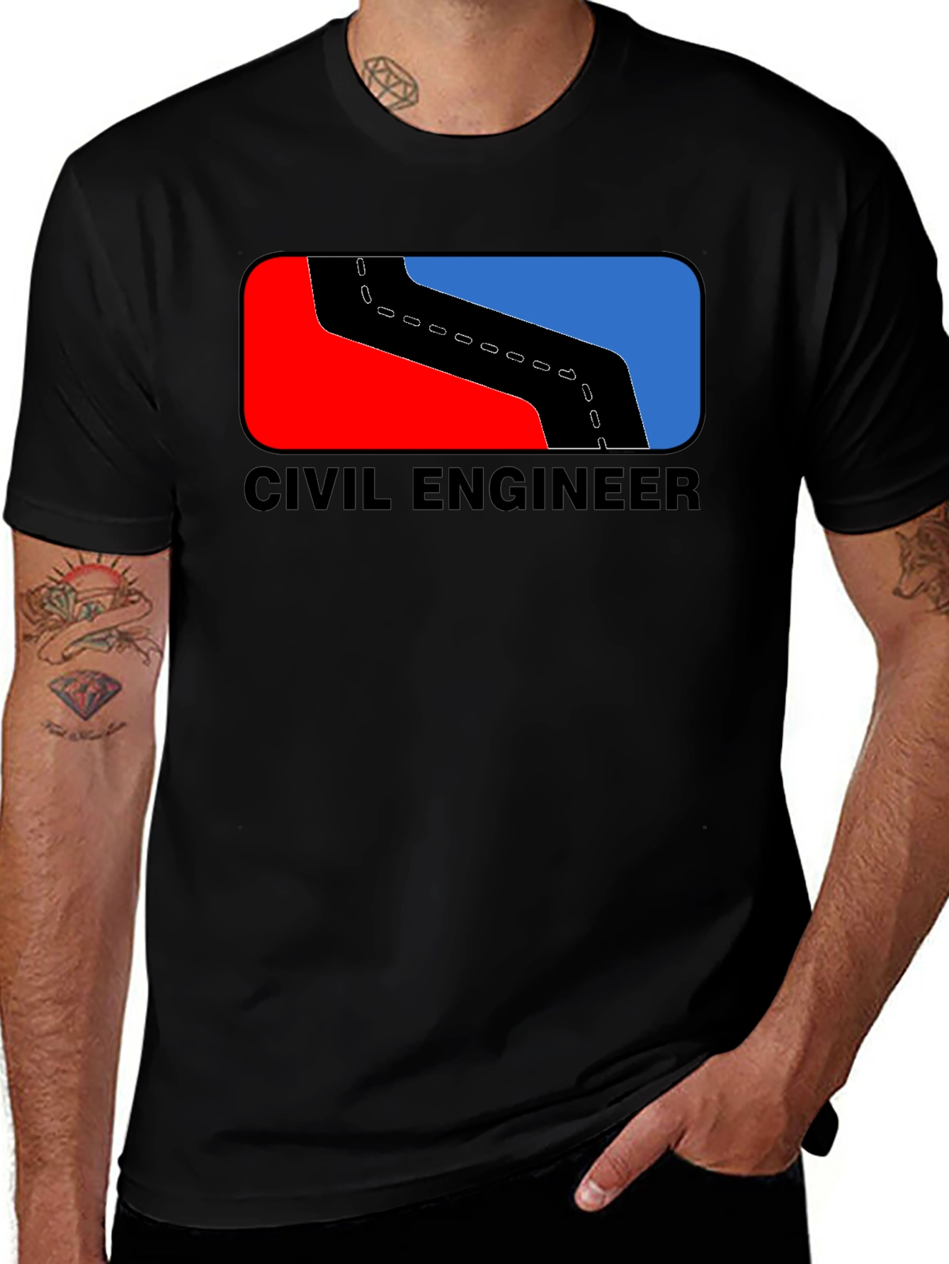 Variant 20 of Civil Engineer T-Shirt Road Design