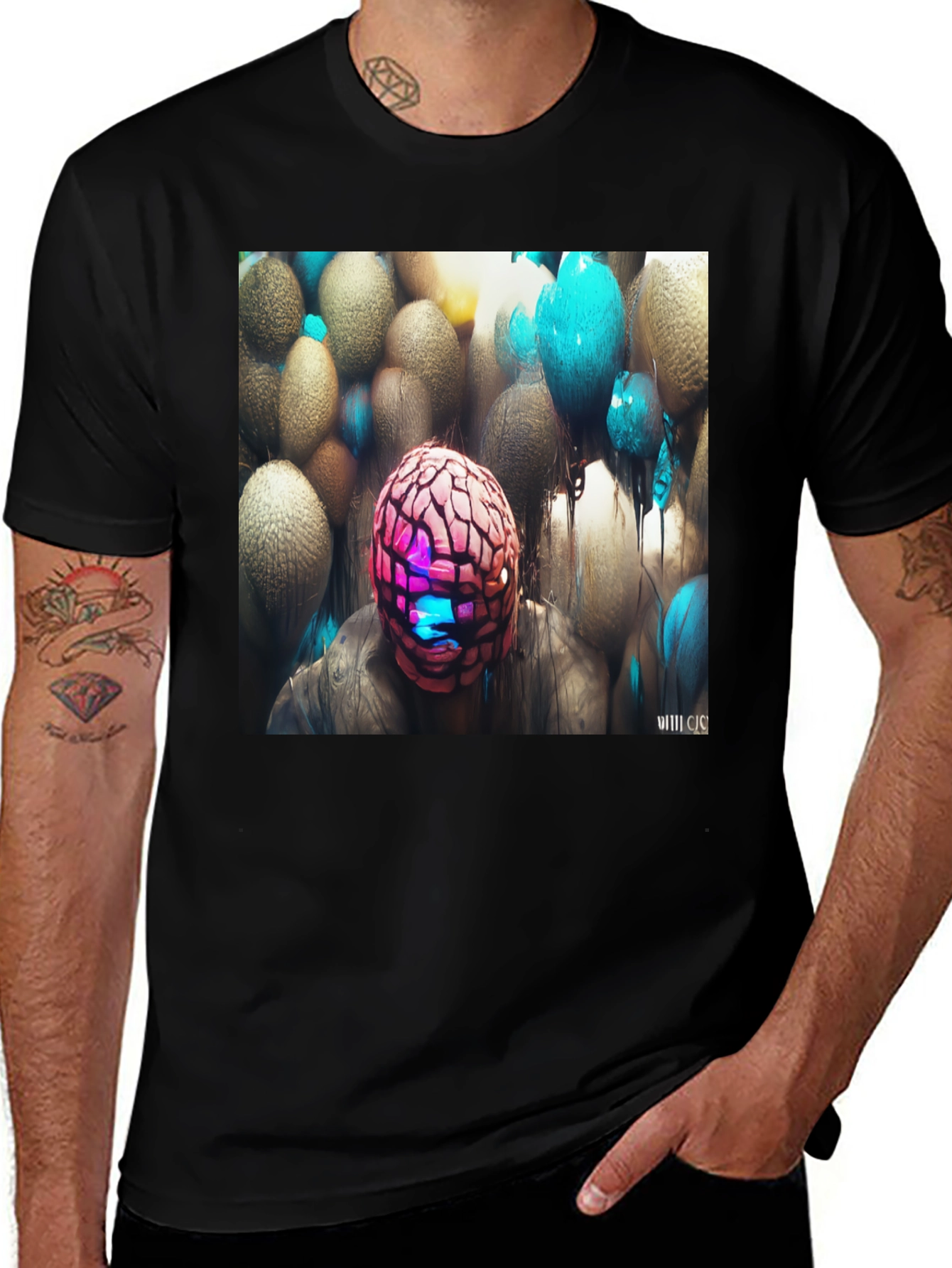 Variant 4 of Abstract Brain Graphic Tee - Unique Art T-Shirt