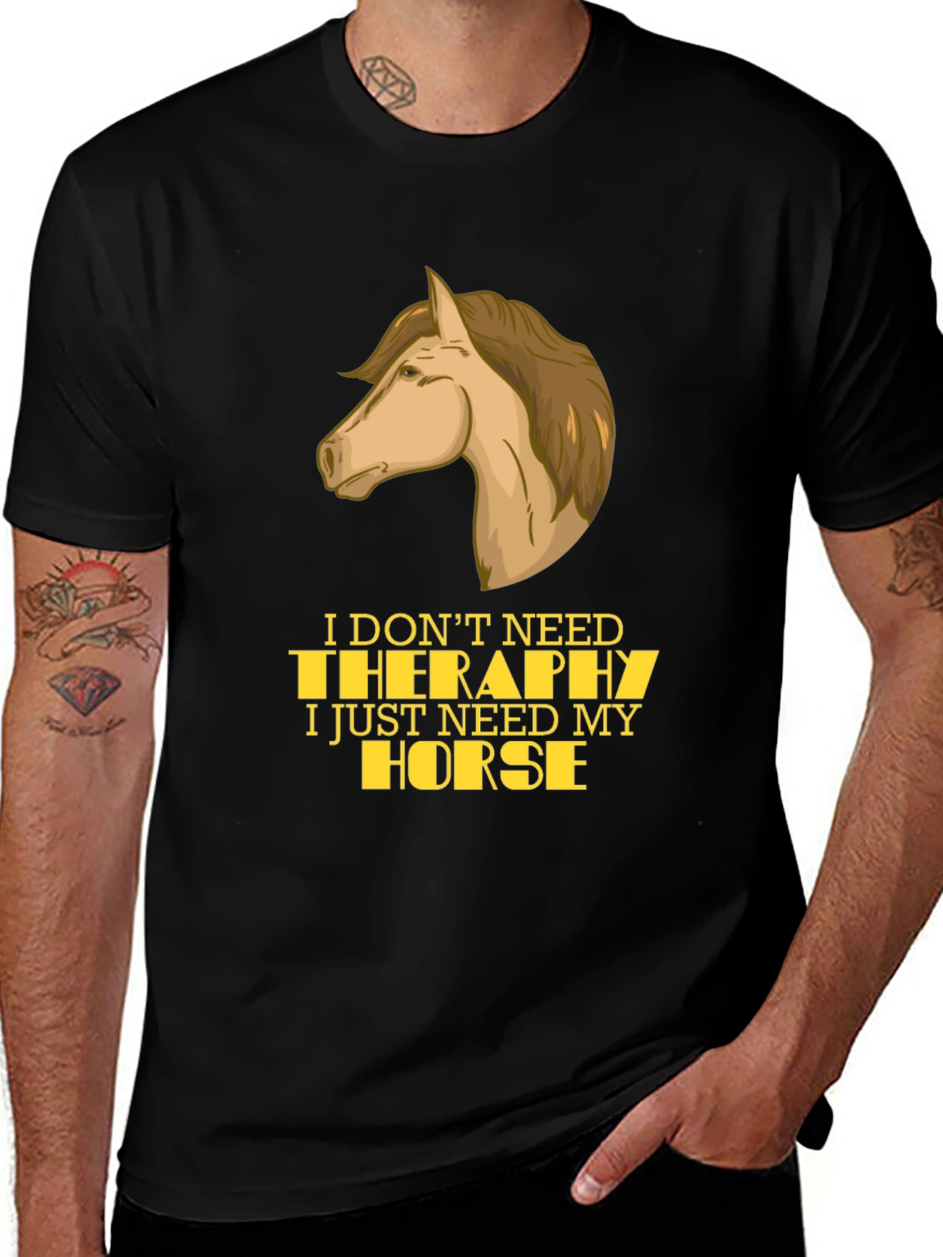 Variant 26 of Horse Therapy T-Shirt - Equestrian Humor Tee