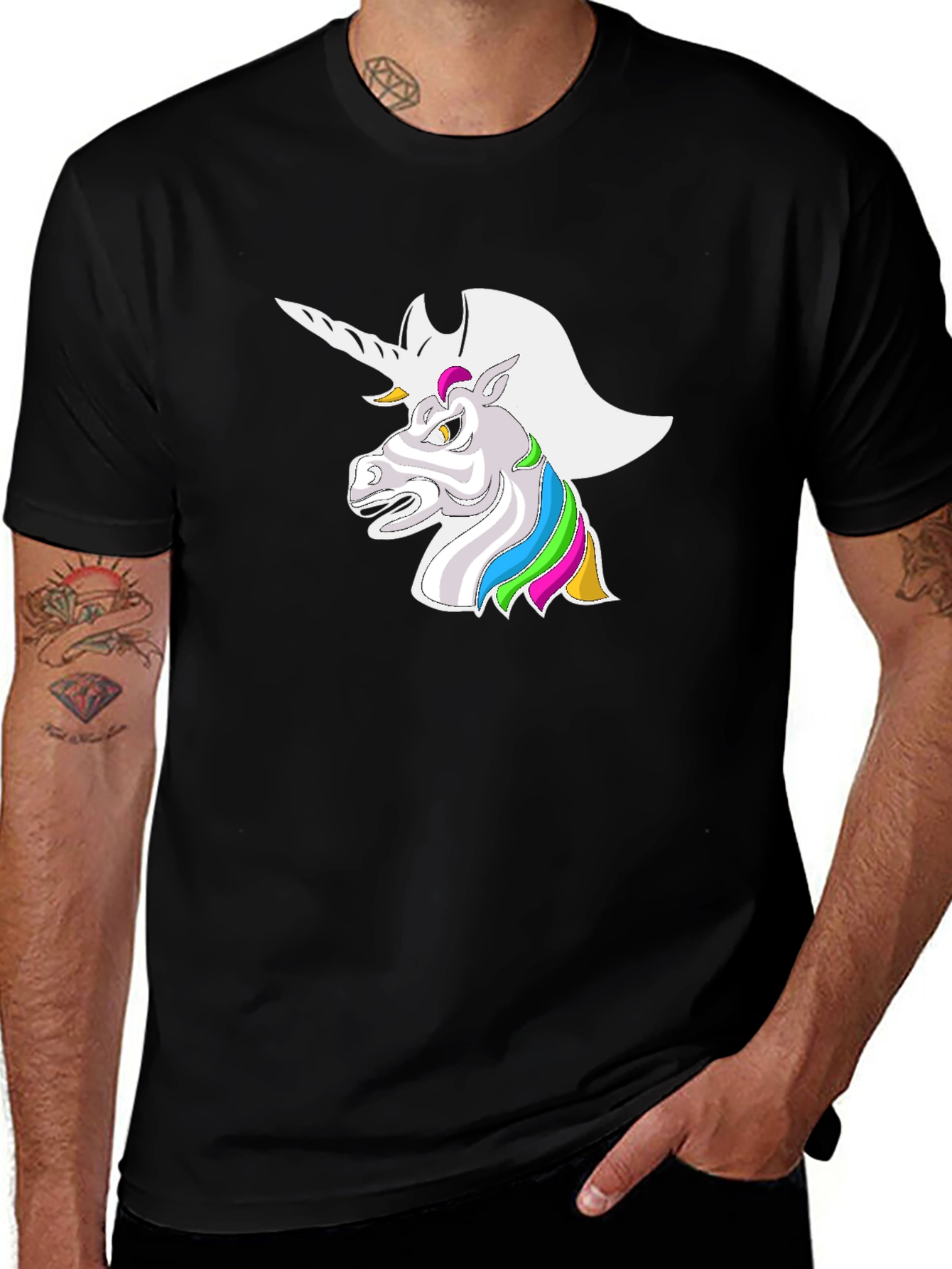 Unicorn Graphic Tee - Men's Black T-Shirt