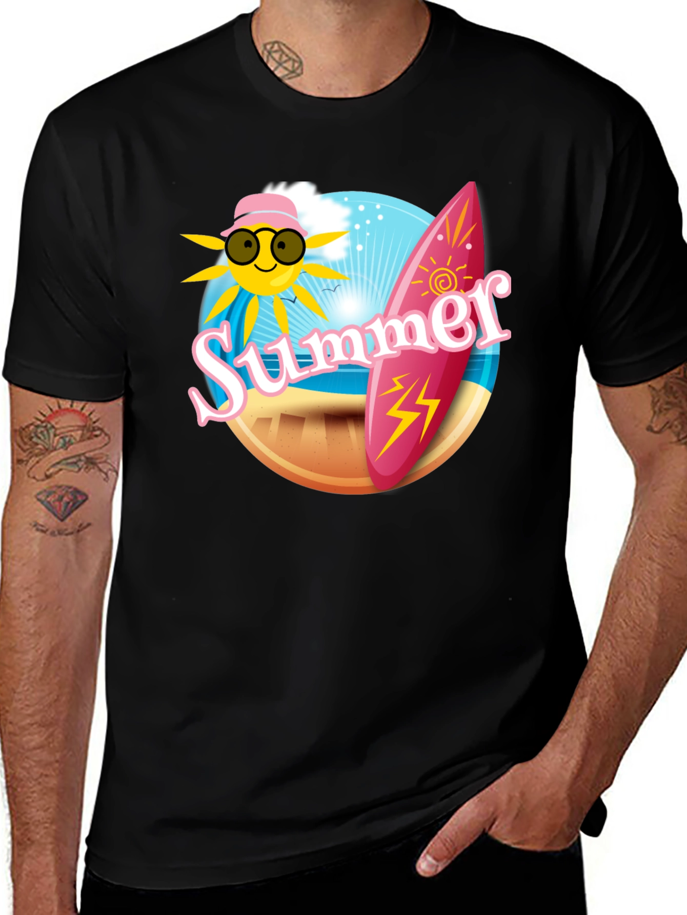 Variant 17 of Summer Vibes Graphic Tee - Black