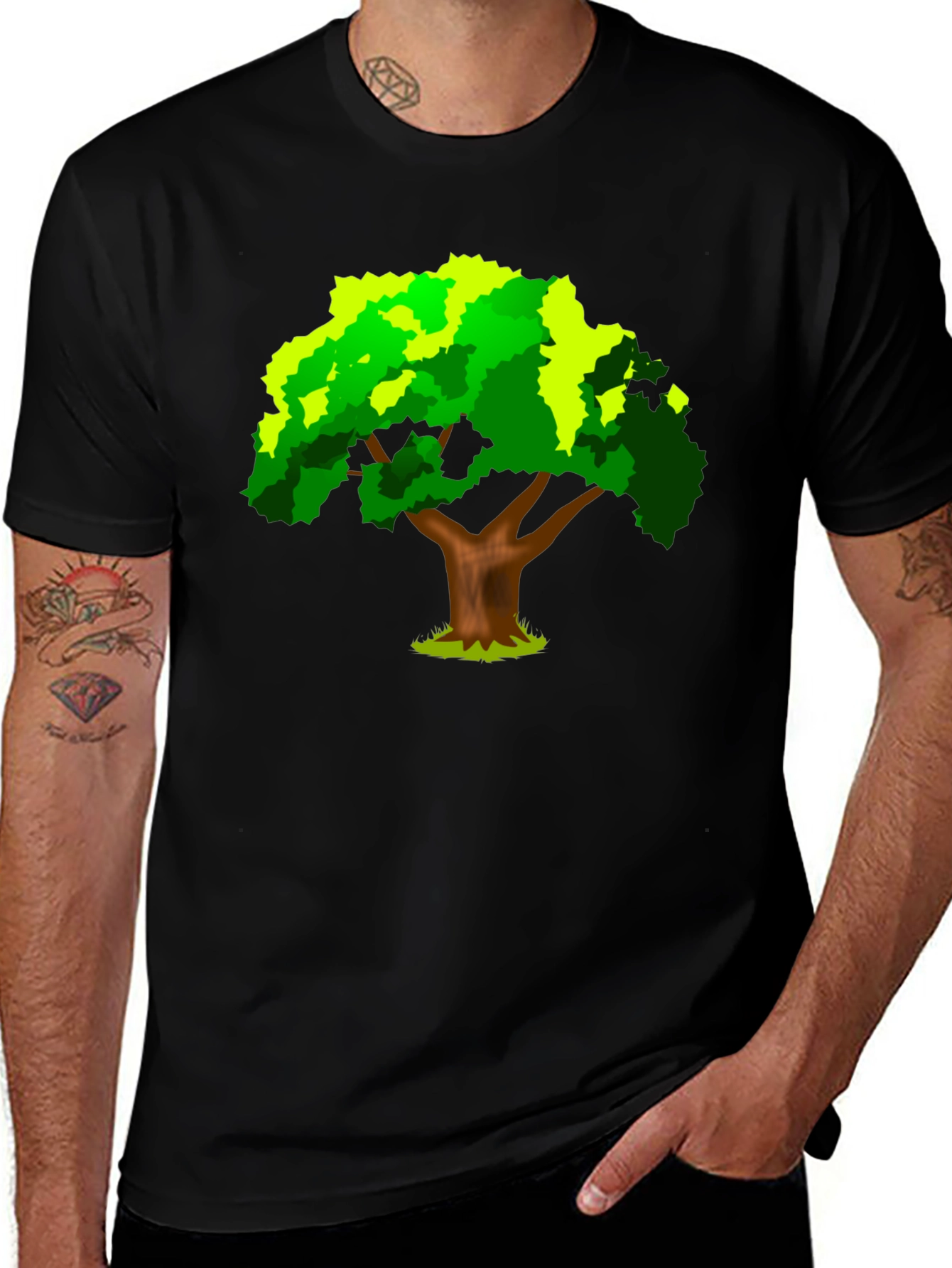 Variant 26 of Nature Tree Graphic Black T-Shirt