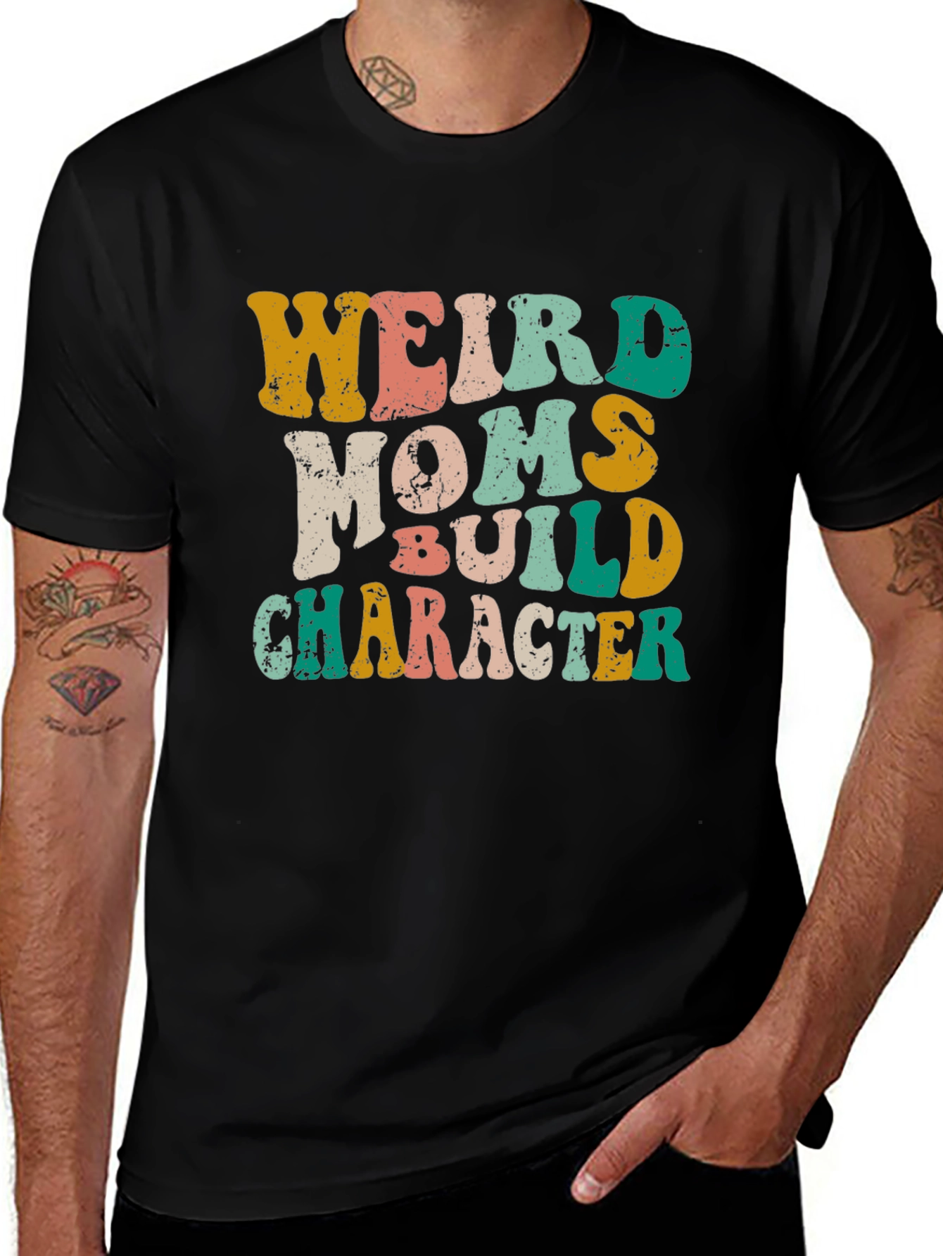 Variant 8 of Weird Moms Build Character Graphic Tee