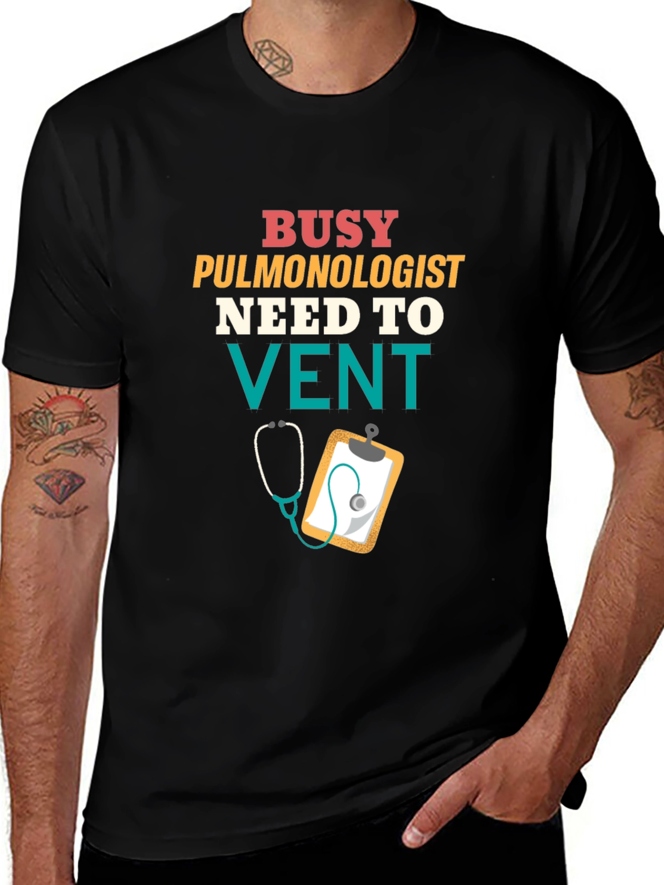 Variant 7 of Busy Pulmonologist T-Shirt - Need to Vent Funny Tee