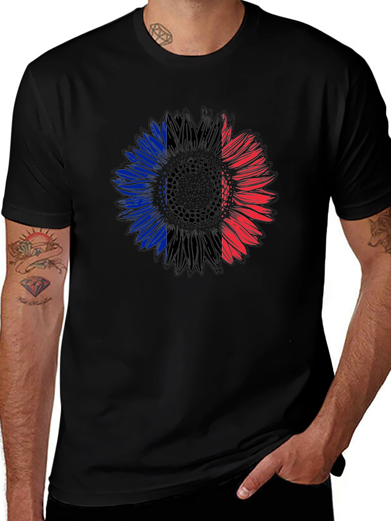 French Flag Sunflower Graphic Tee