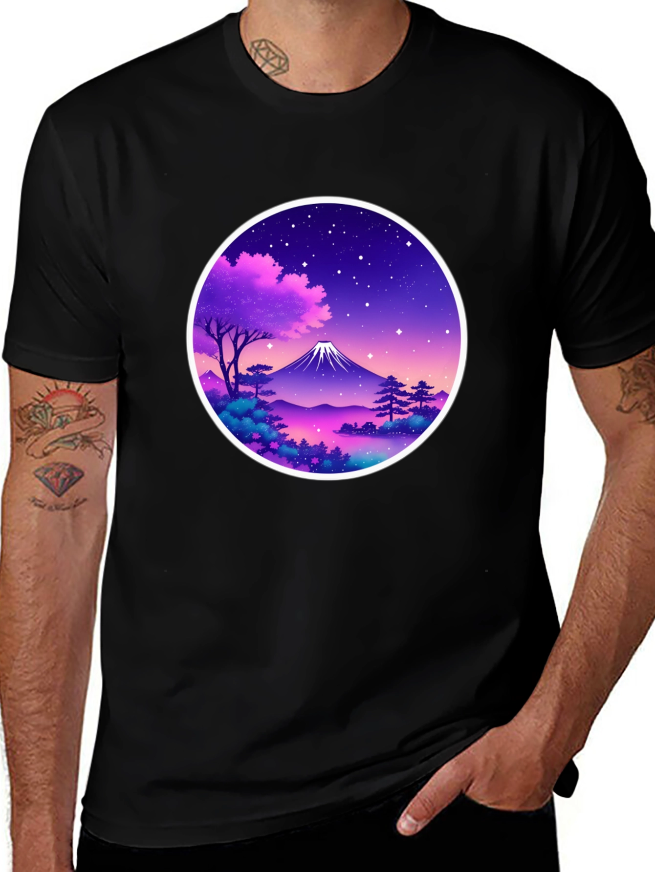 Mount Fuji Nightscape Graphic Tee