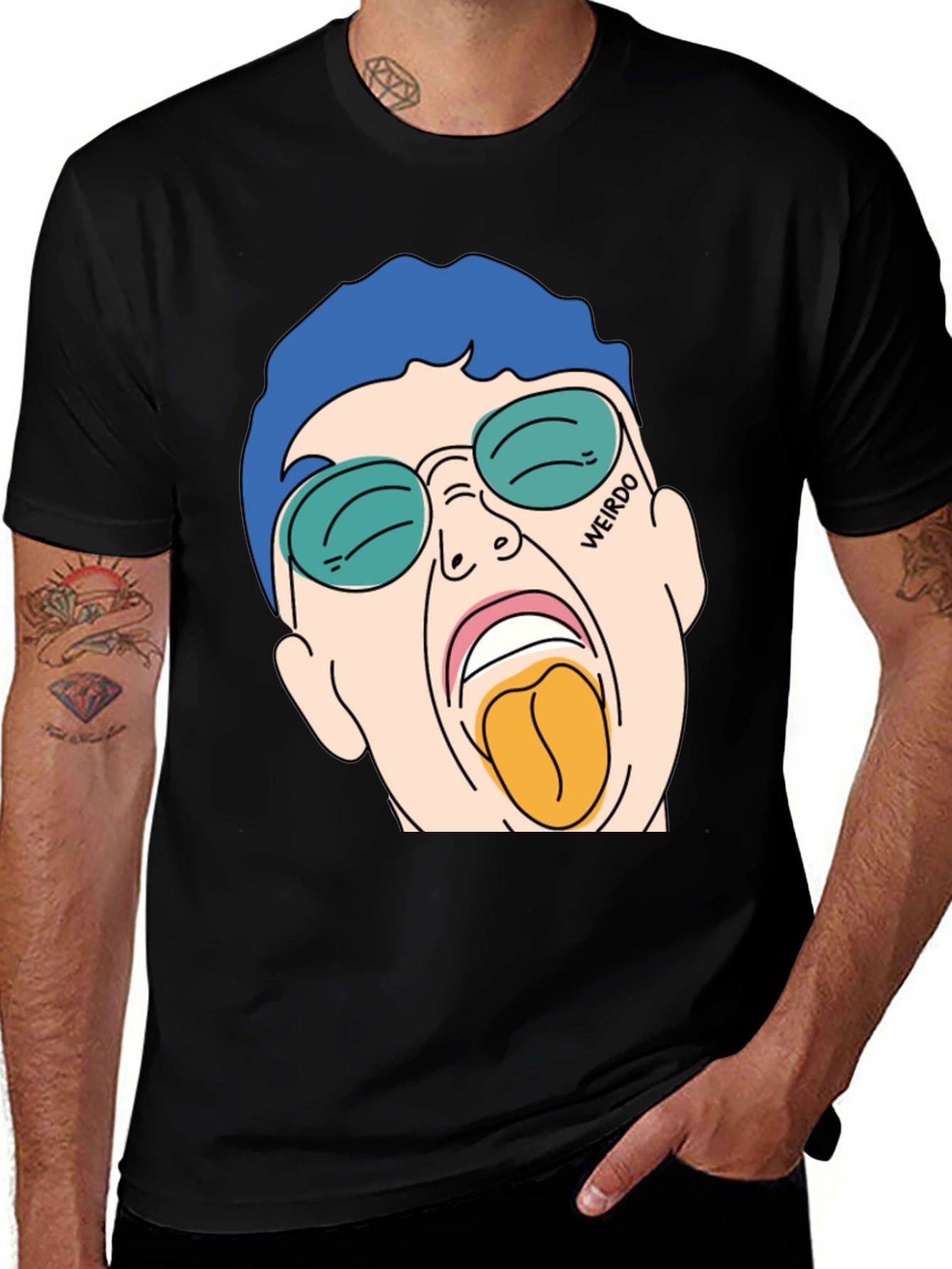 Variant 21 of Weirdo Graphic Tee - Black Cotton T-Shirt