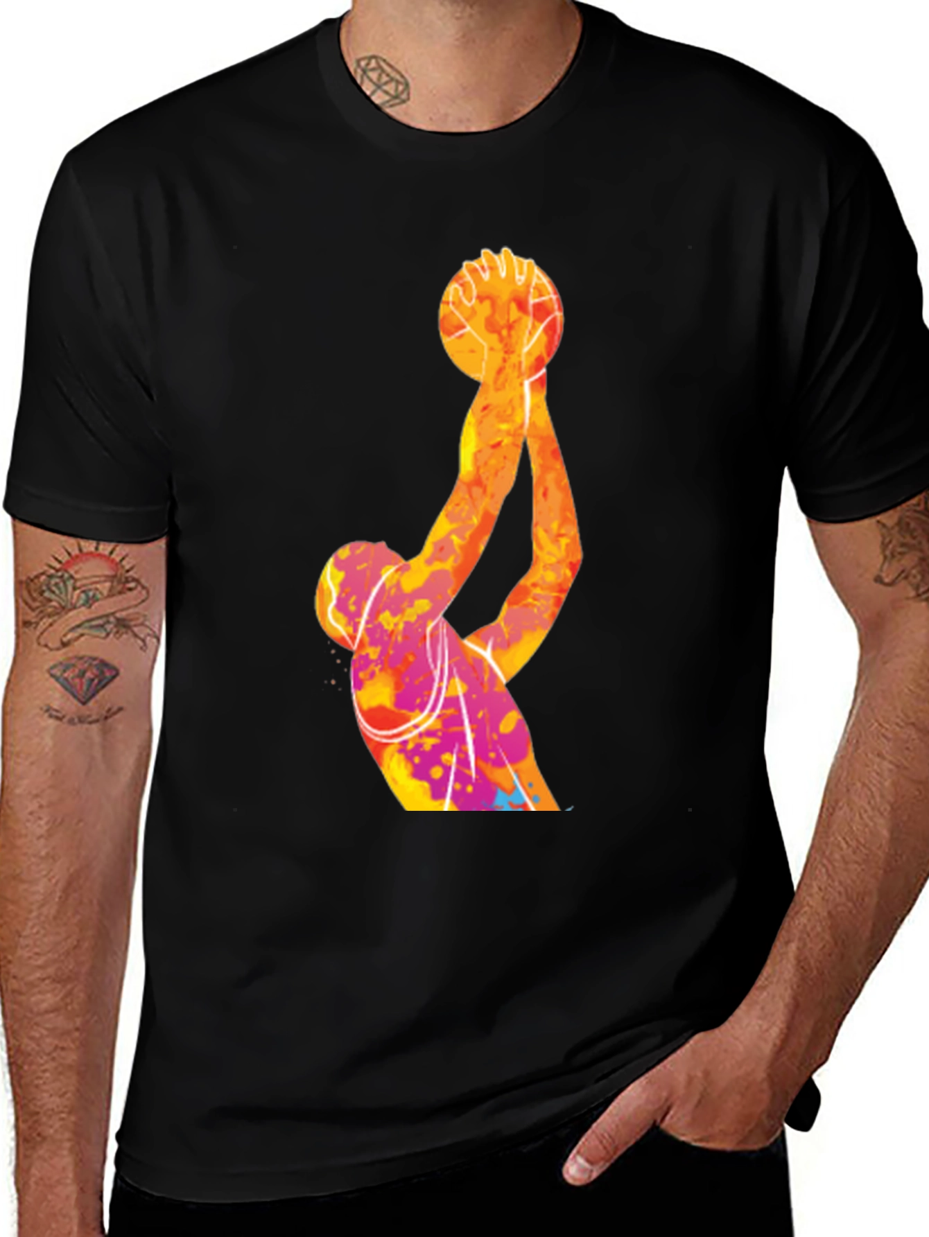 Variant 27 of Basketball Player Graphic Tee - Black