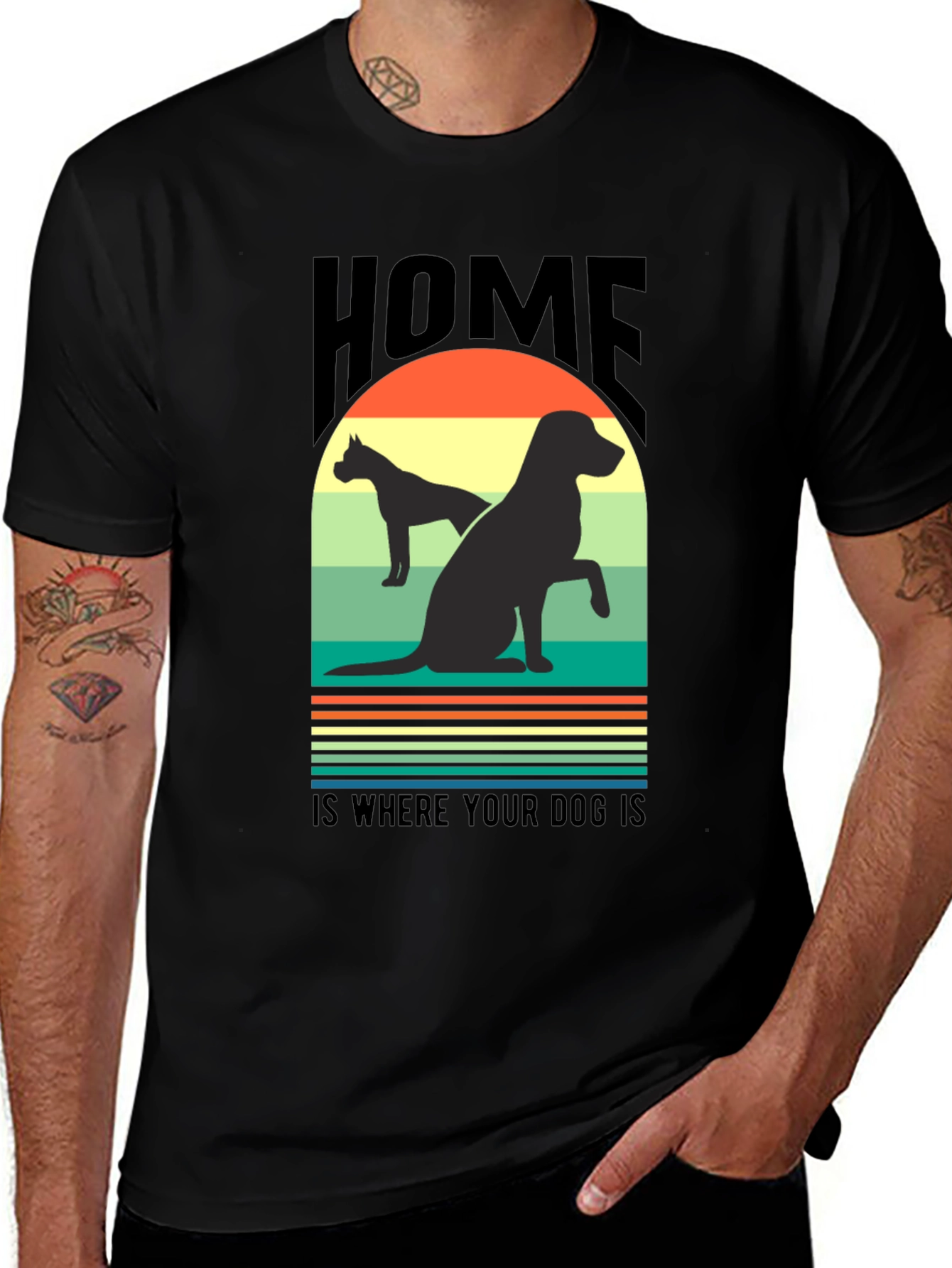 Variant 9 of Dog Lover T-Shirt - "Home Is Where Your Dog Is"