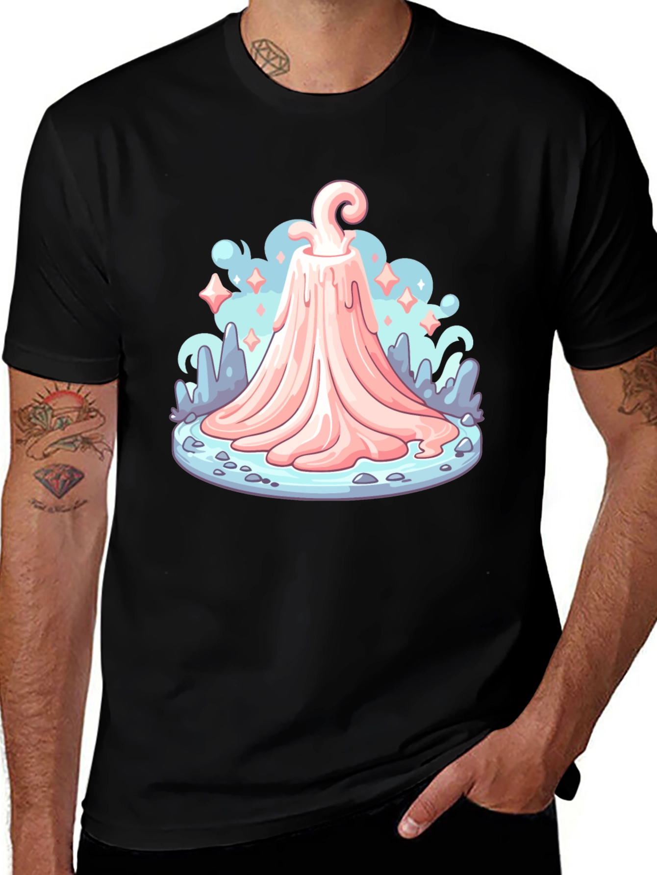 Variant 17 of Cartoon Volcano Graphic Tee